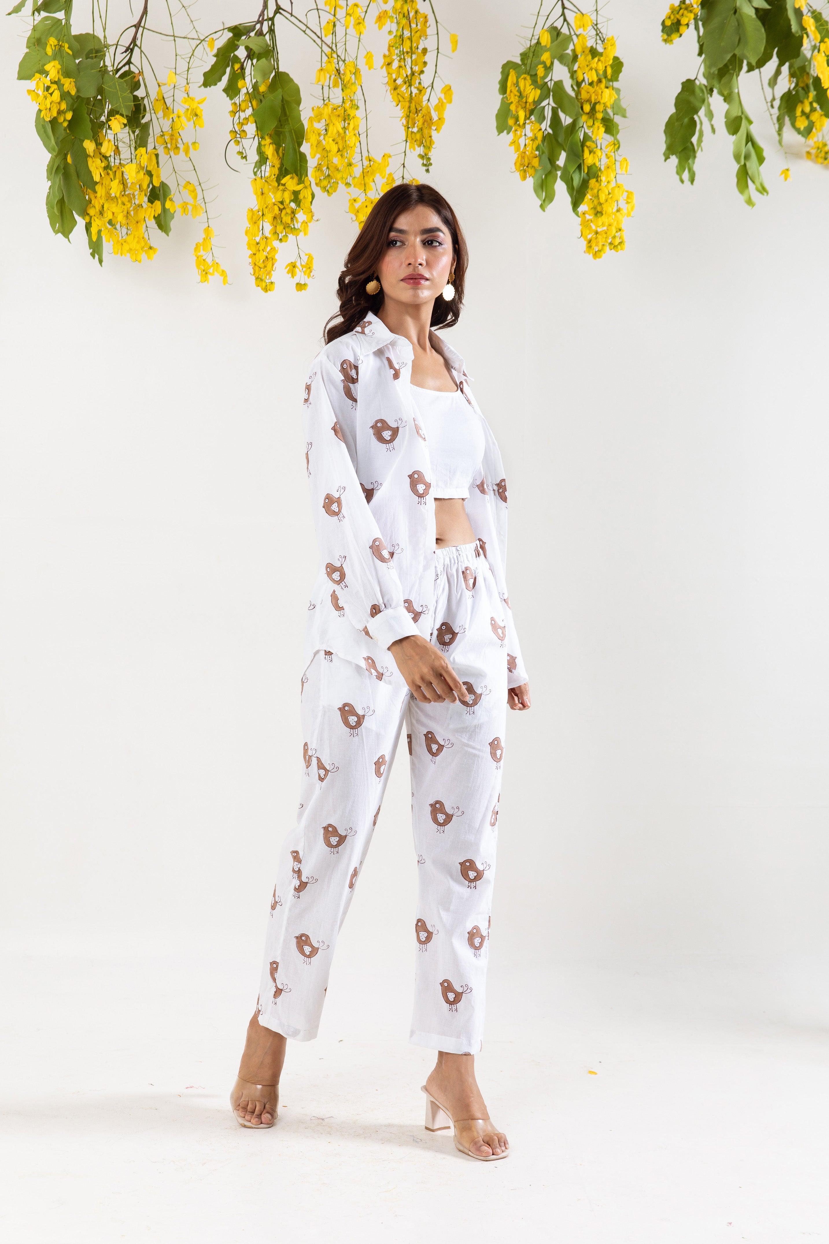 Little birdie block print Co-ord Set