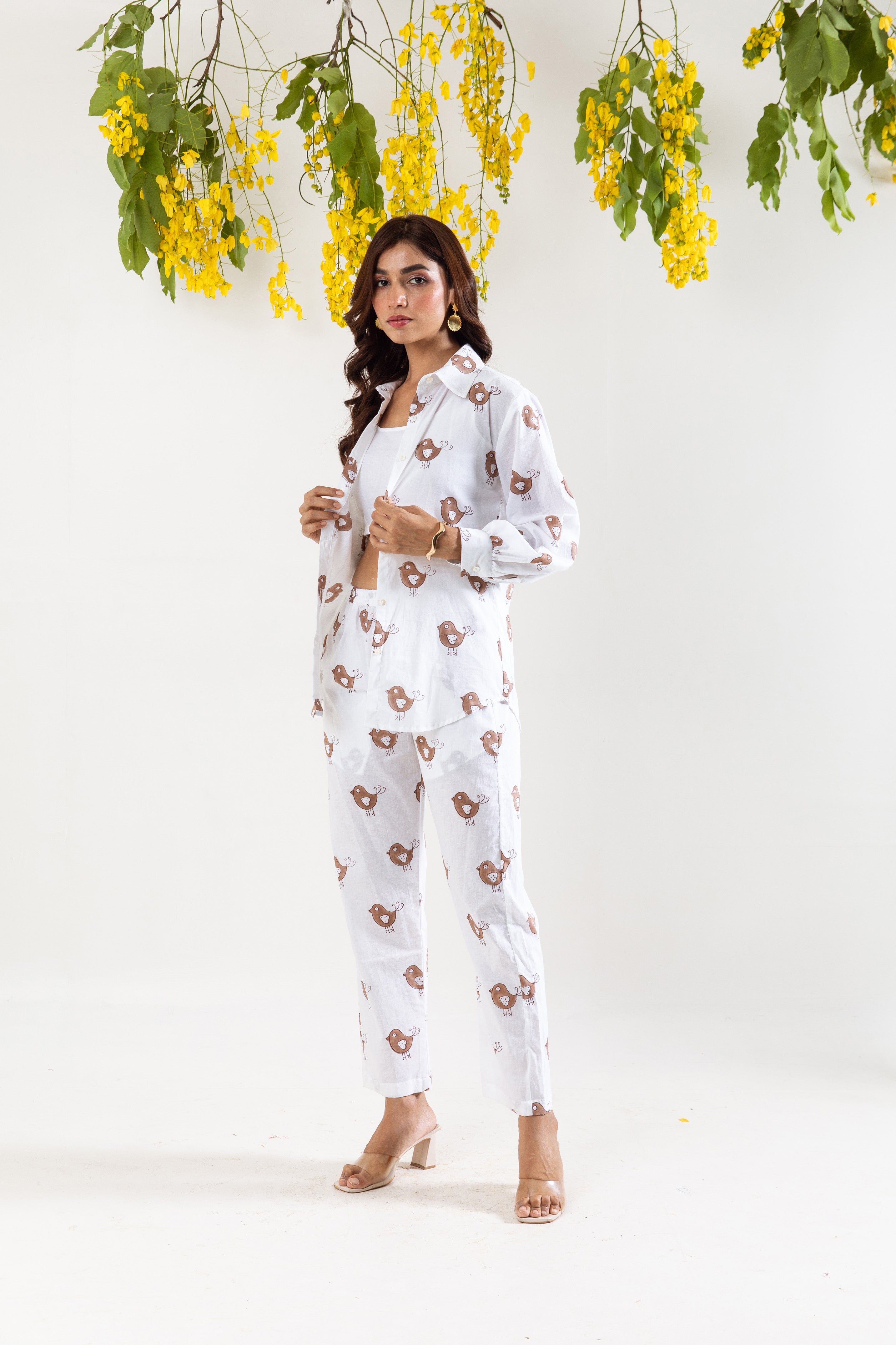 Little birdie block print Co-ord Set