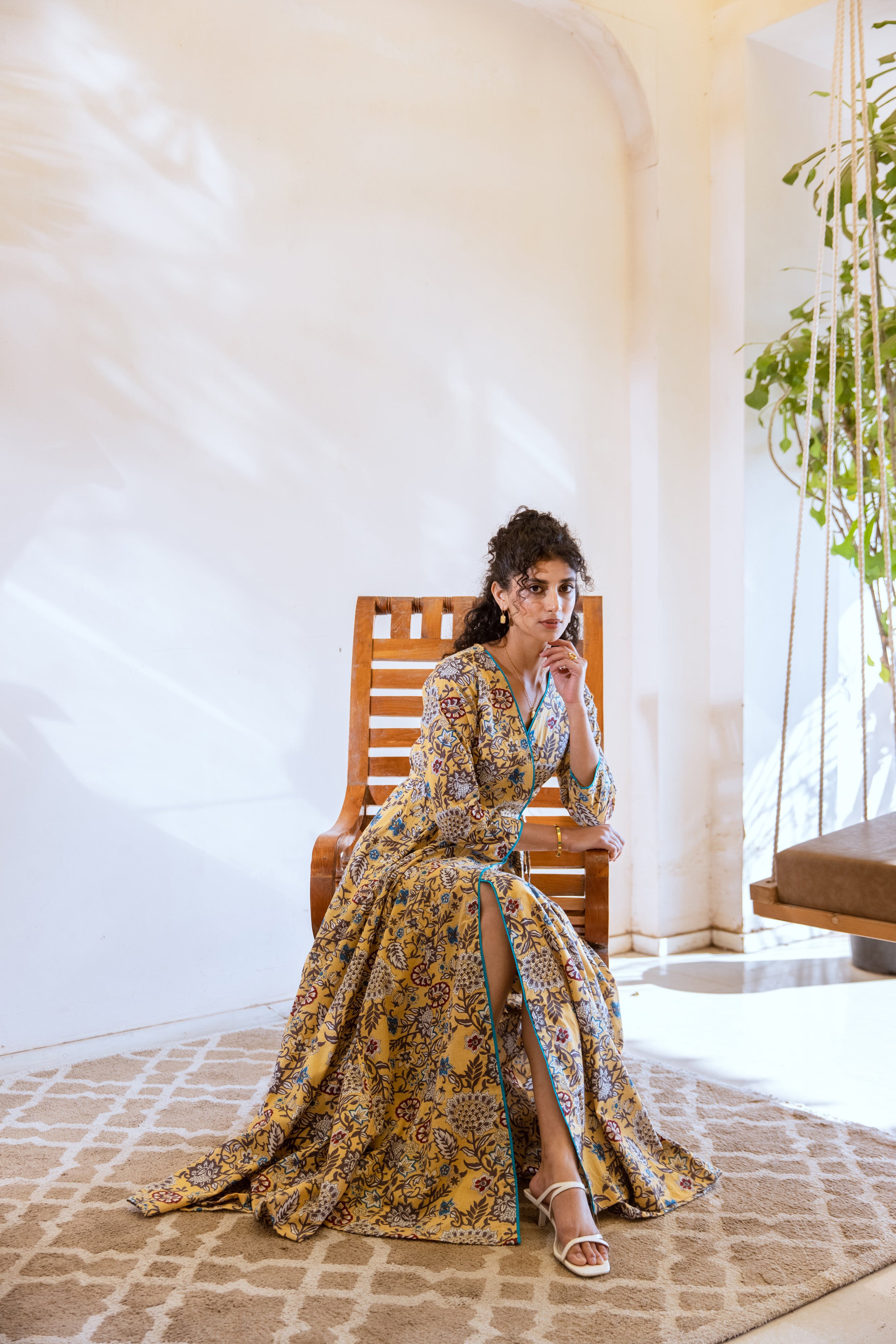 Bagh Mustard Angrakha dress