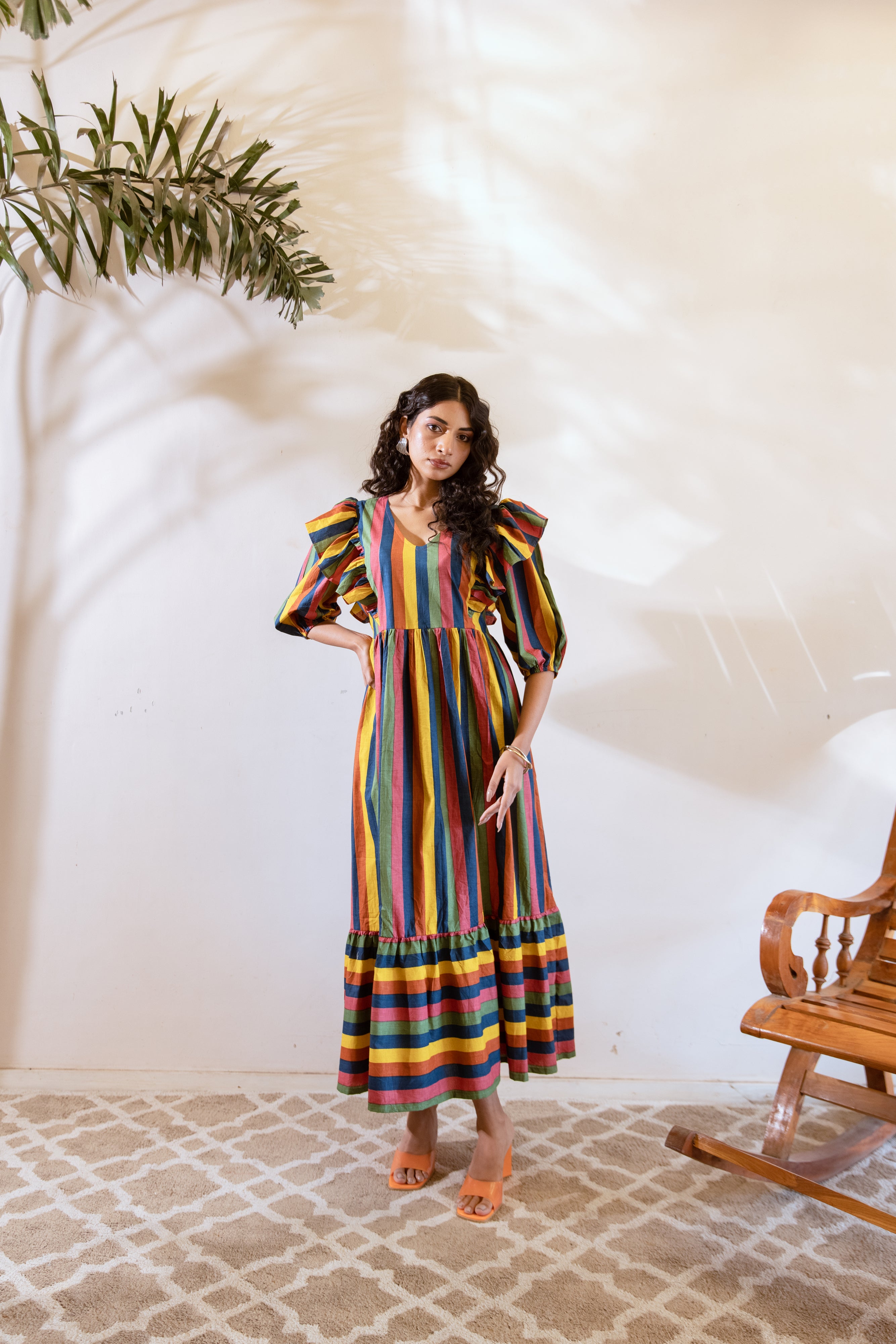 Bagh Multicoloured stripes dress