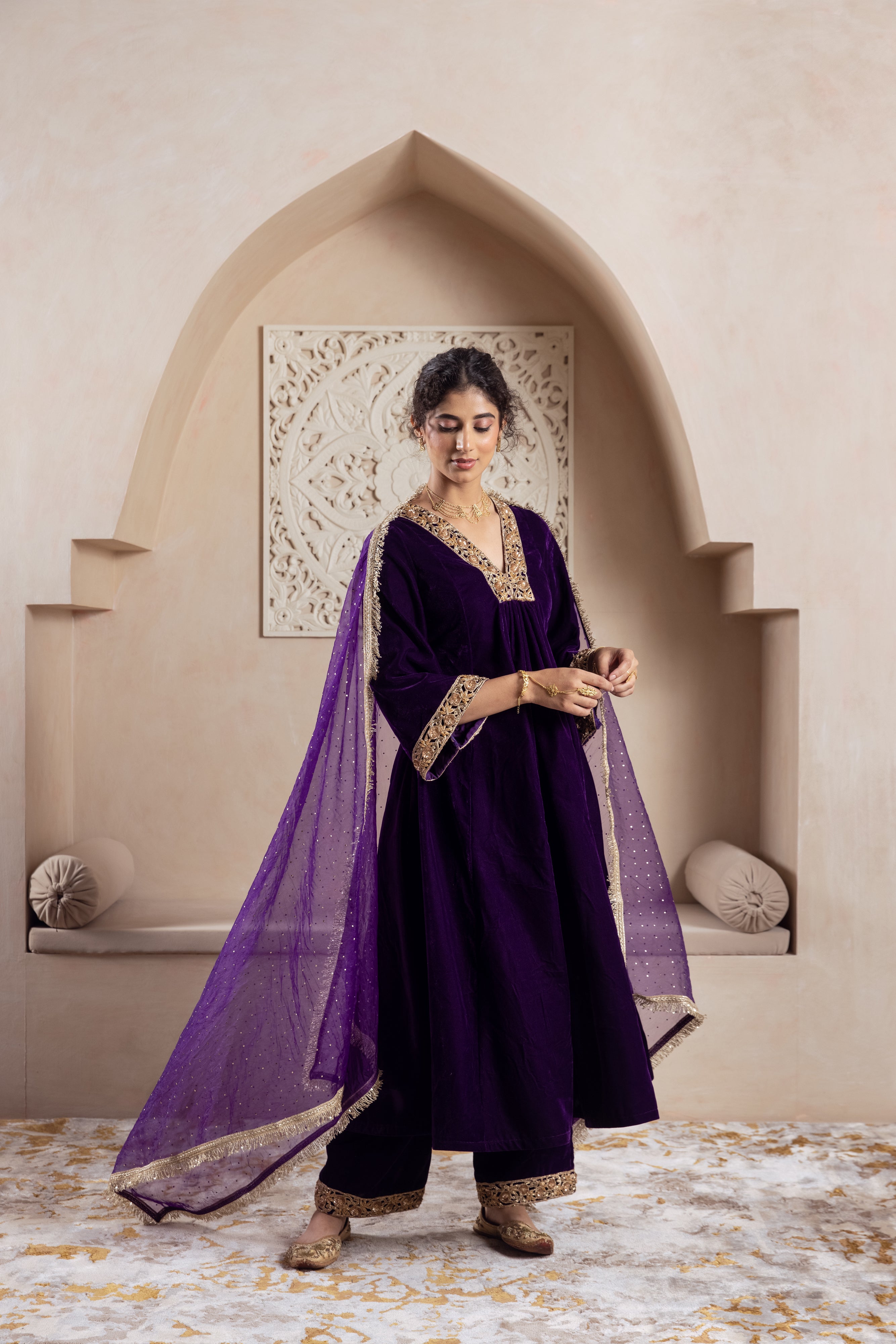 FIRGUN PURPLE VELVET SET