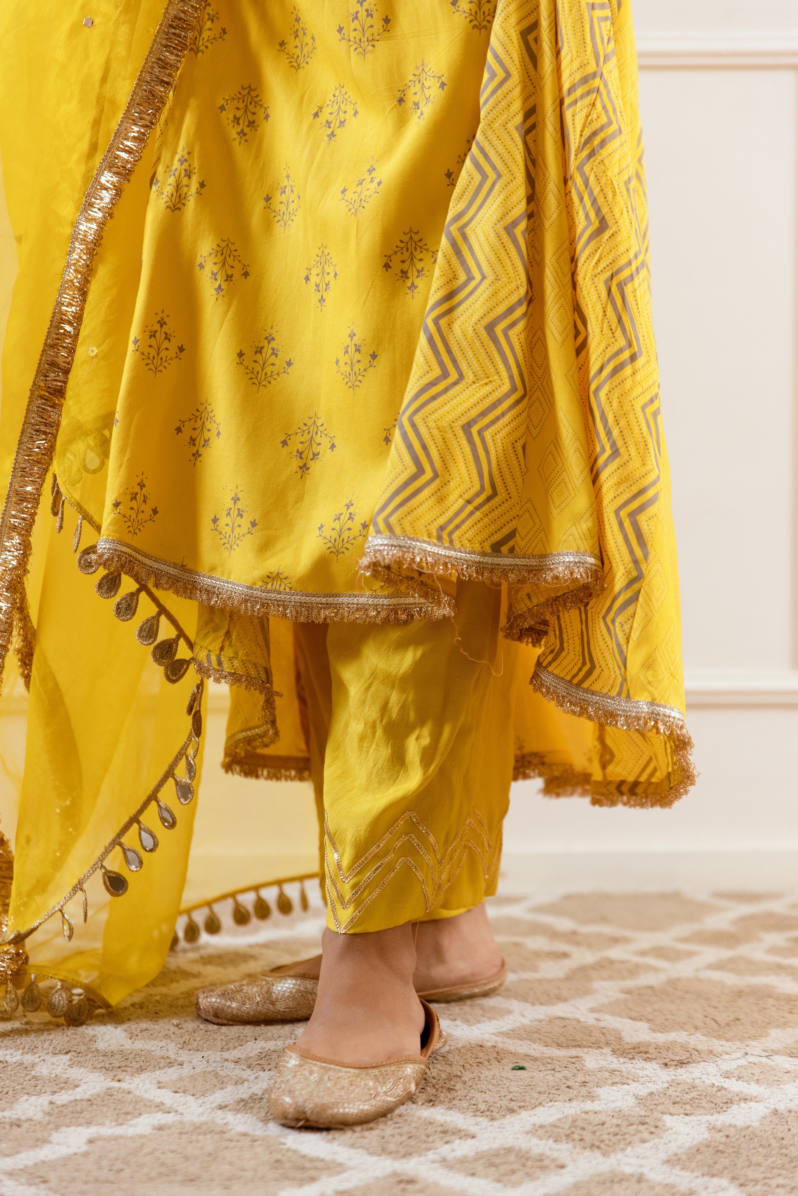 Salma Sitara Yellow Anarkali set
