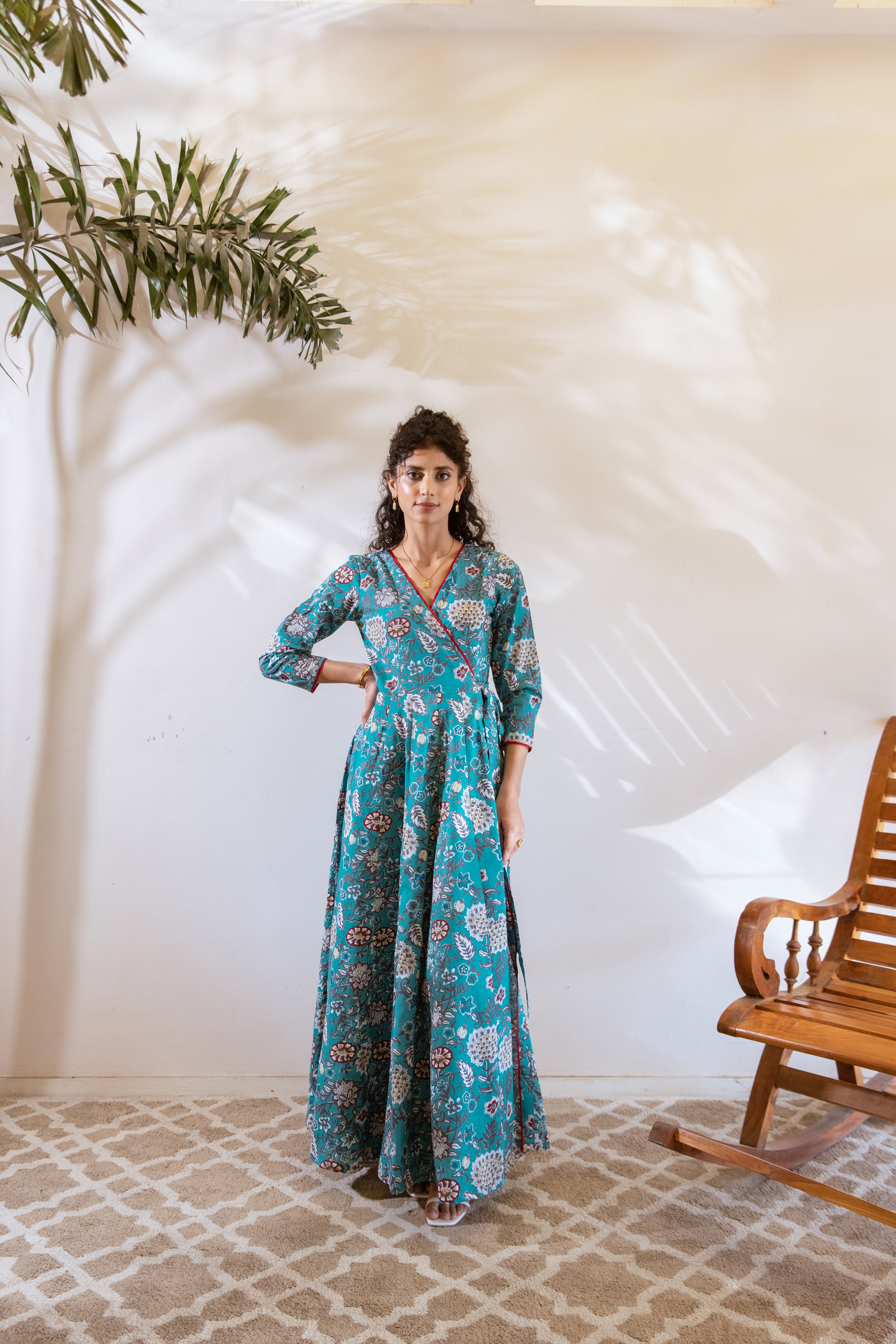 Bagh turquoise Angrakha dress