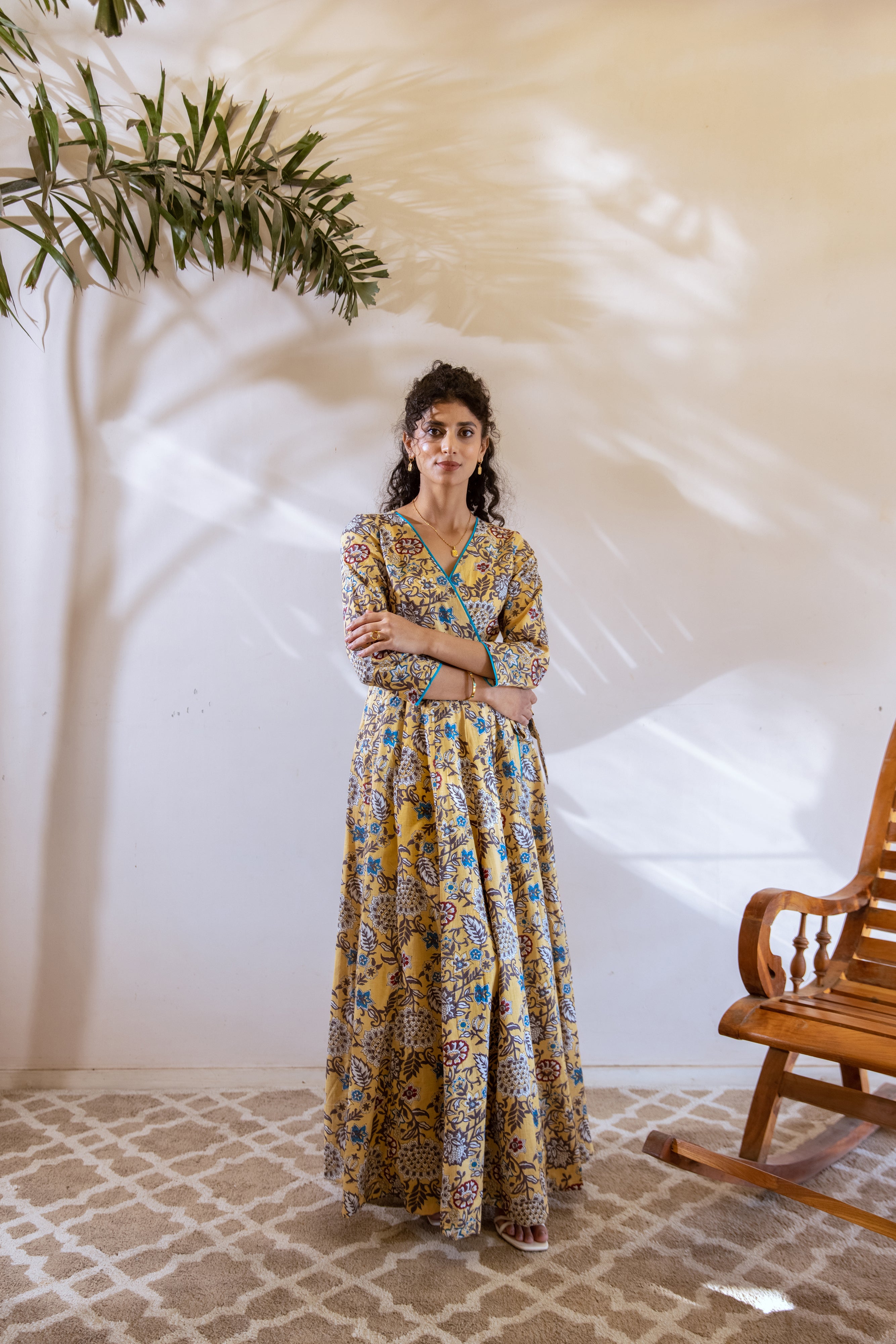 Bagh Mustard Angrakha dress