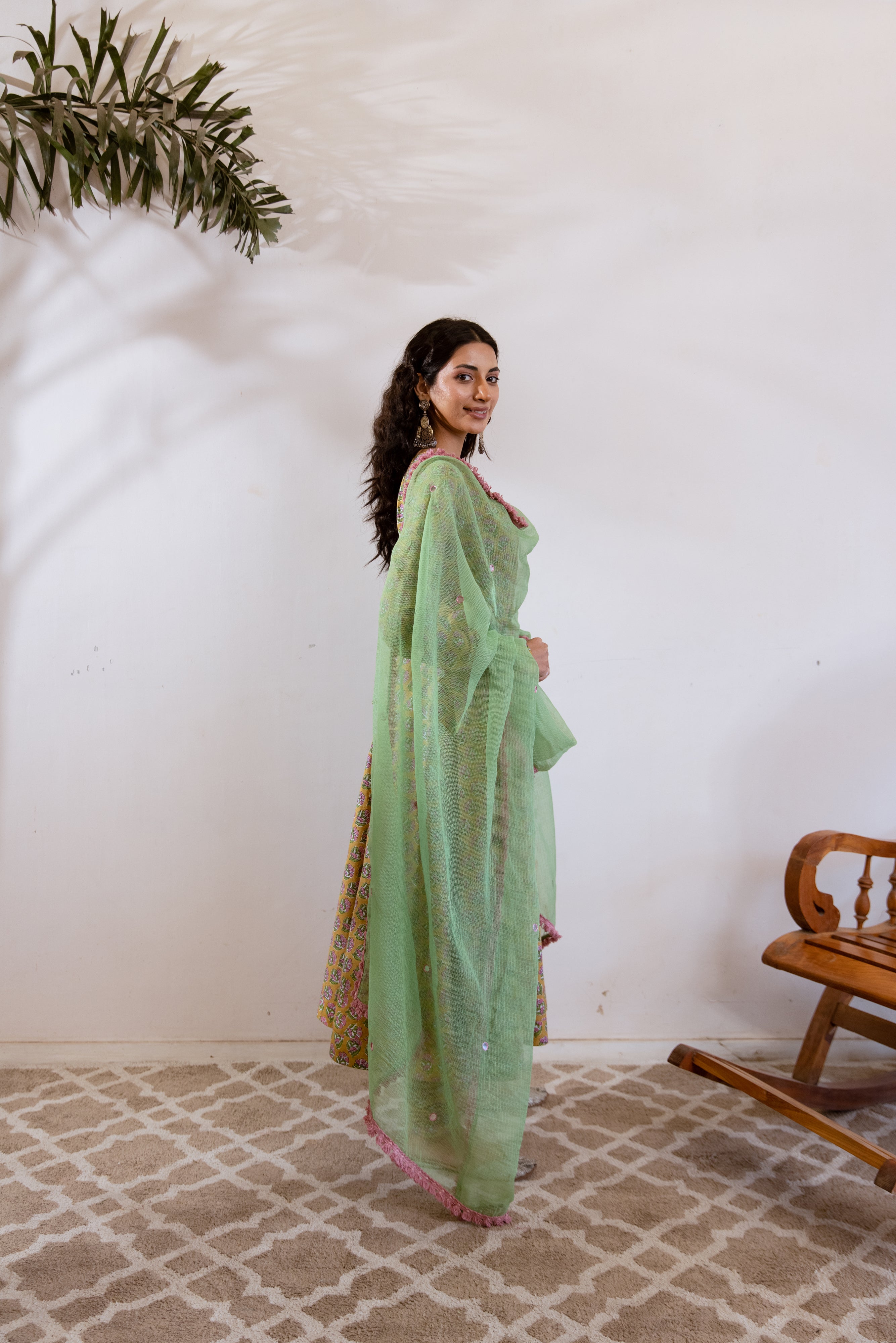 Bagh Green Anarkali set