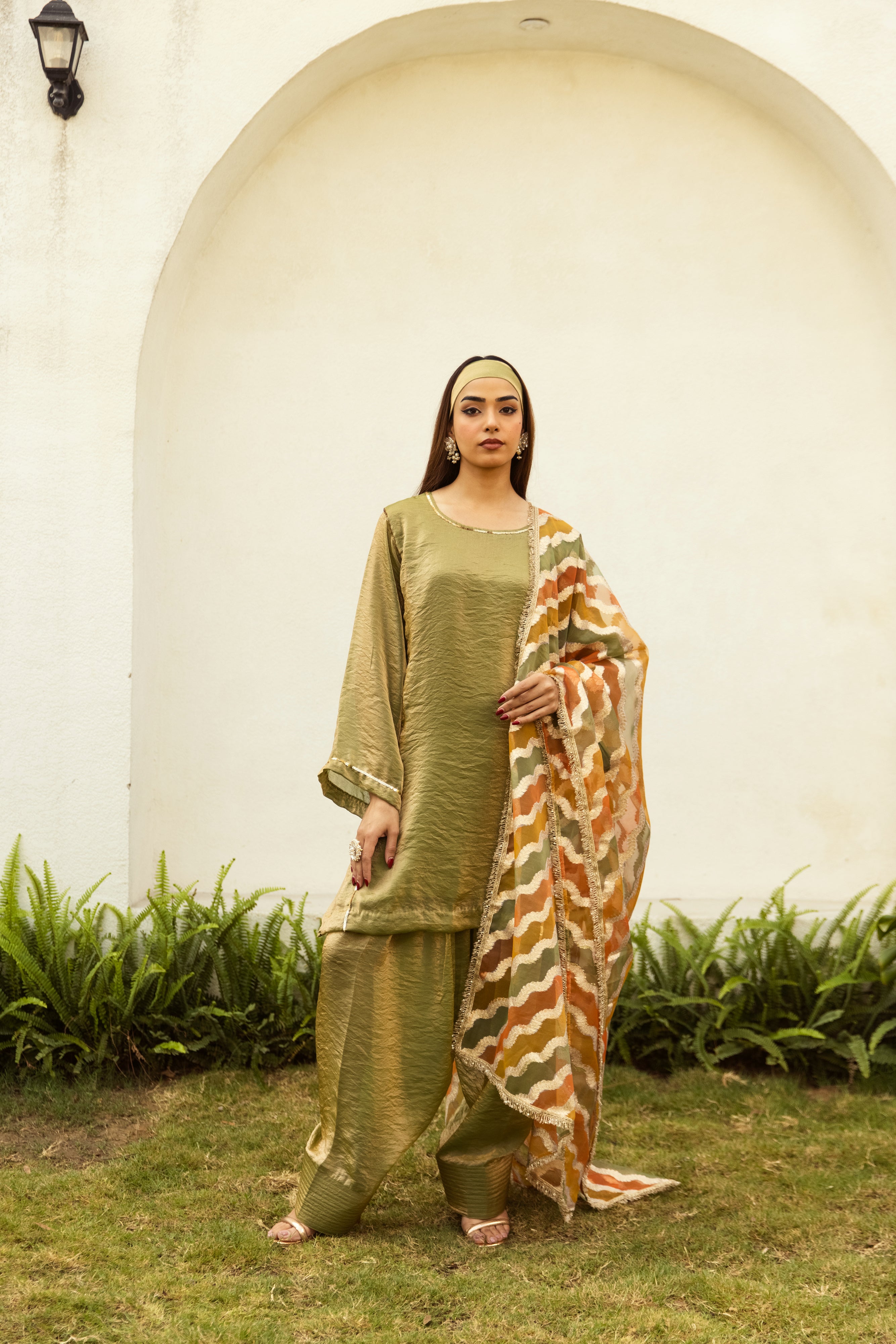 Noor Farshi Salwar Green set