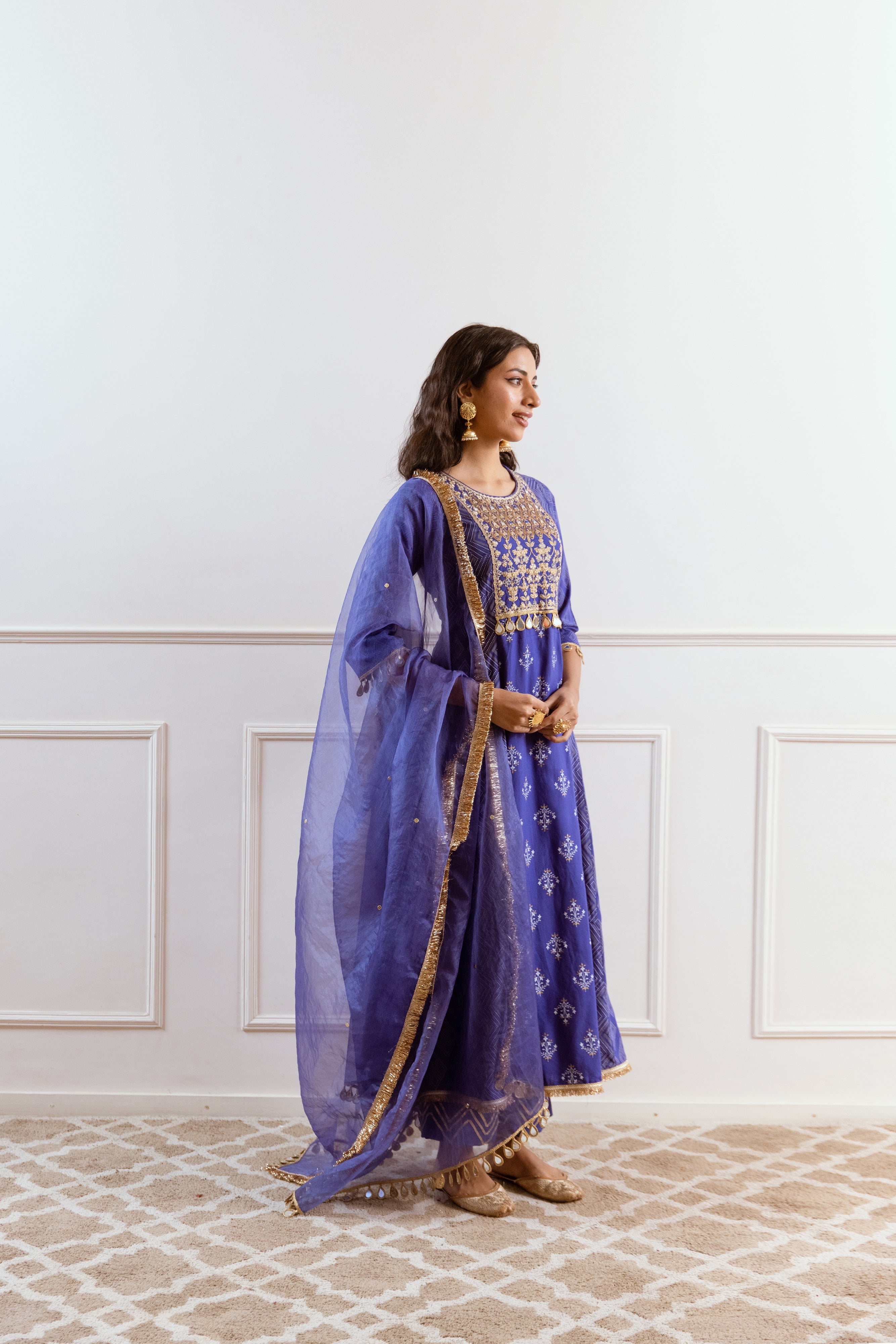 Salma Sitara  Blue Anarkali set