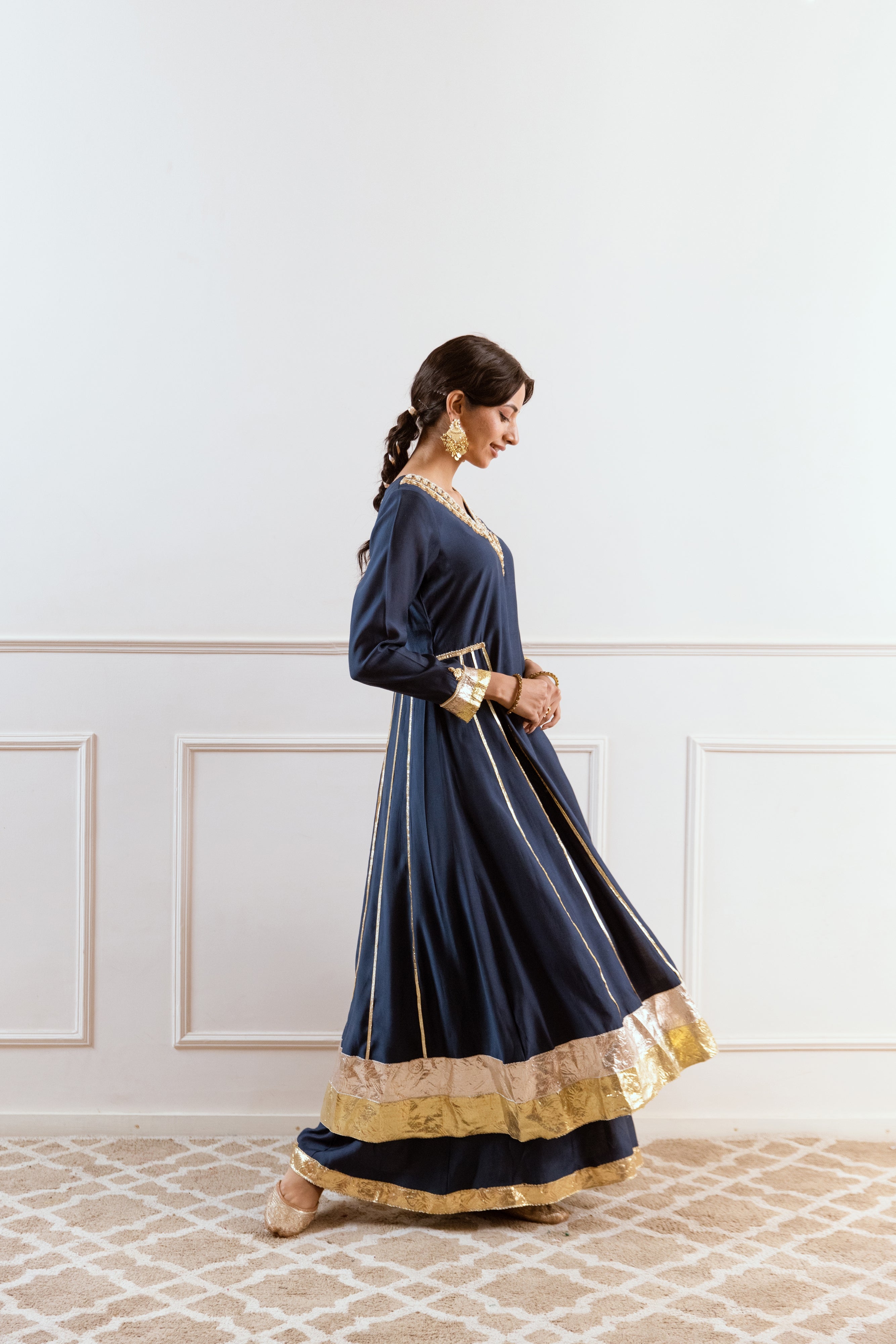 Salma Sitara Teal Bhopali set