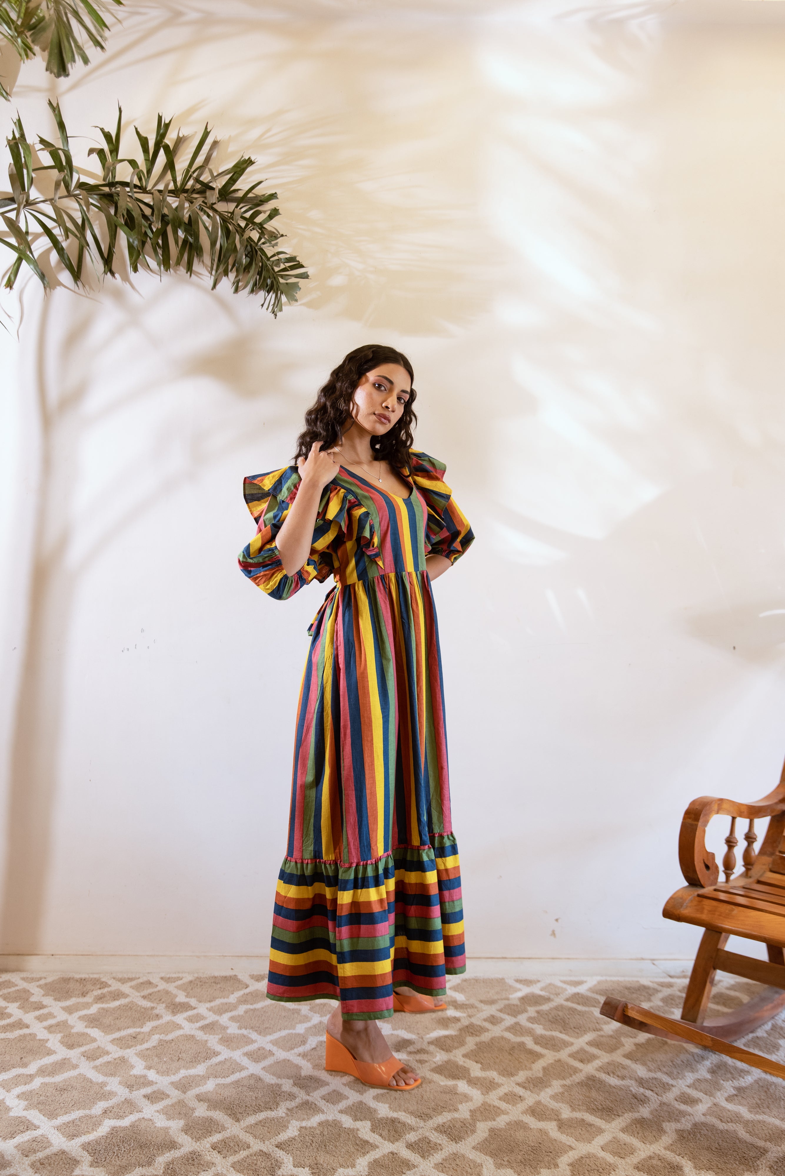 Bagh Multicoloured stripes dress