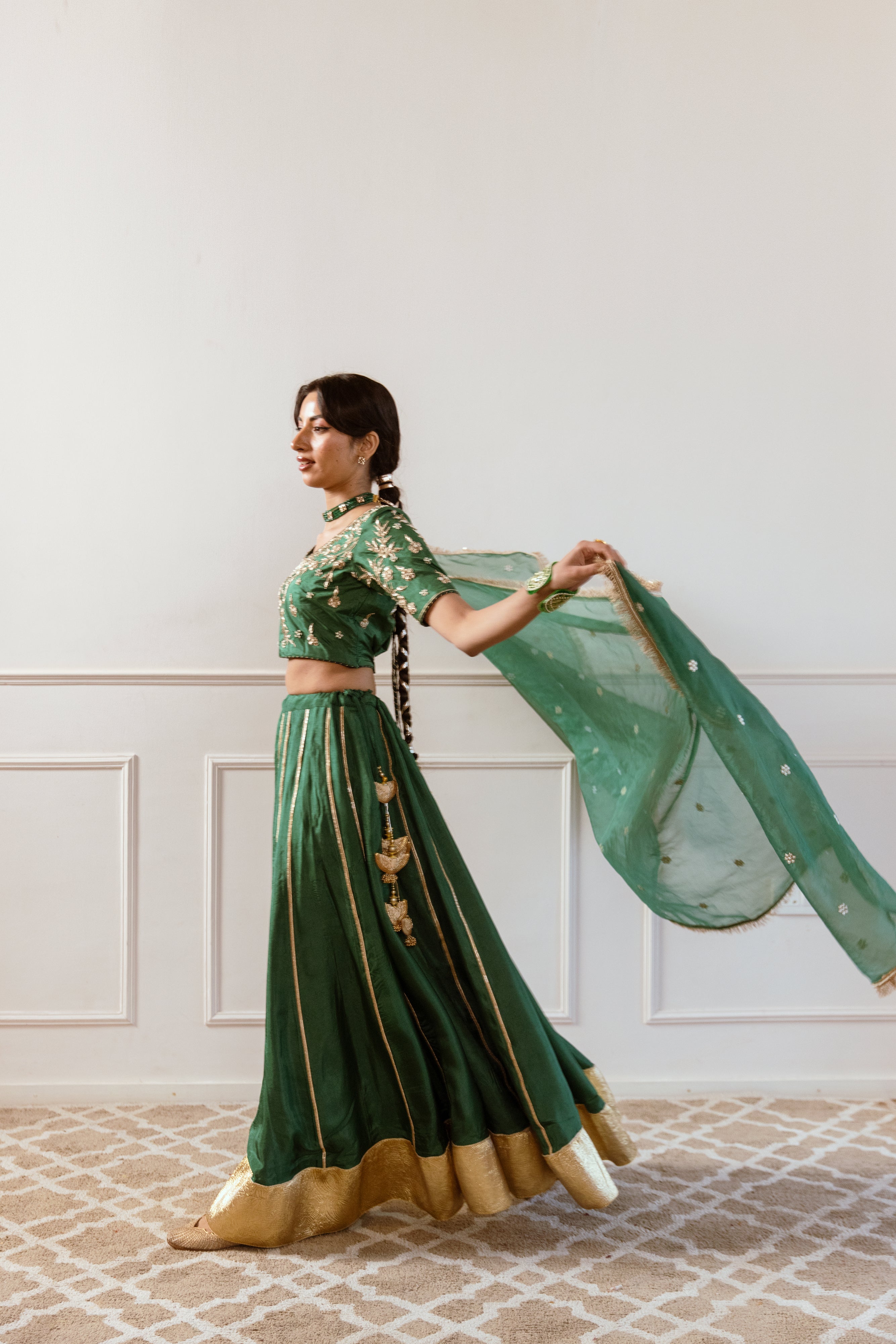 Salma Sitara Mehendi lehenga Set