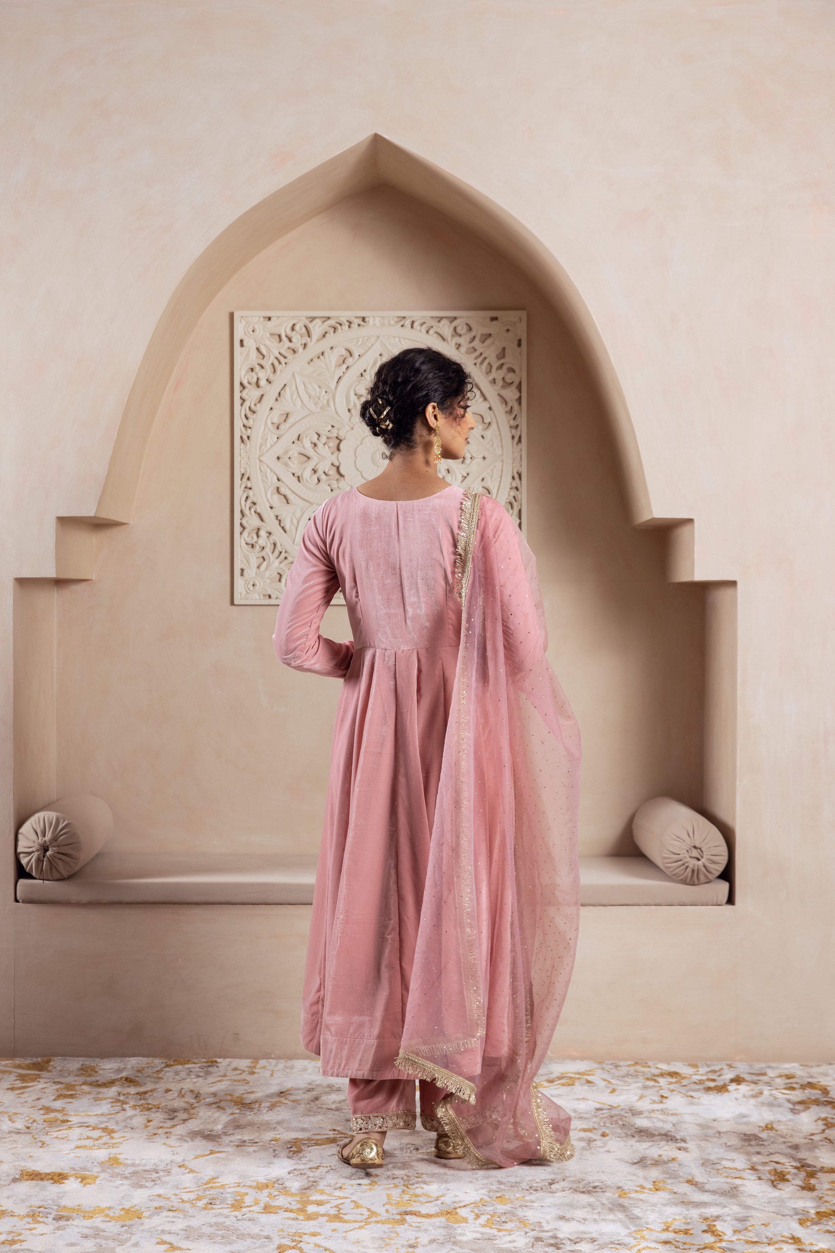 FIRGUN BABY PINK ANARKALI SET