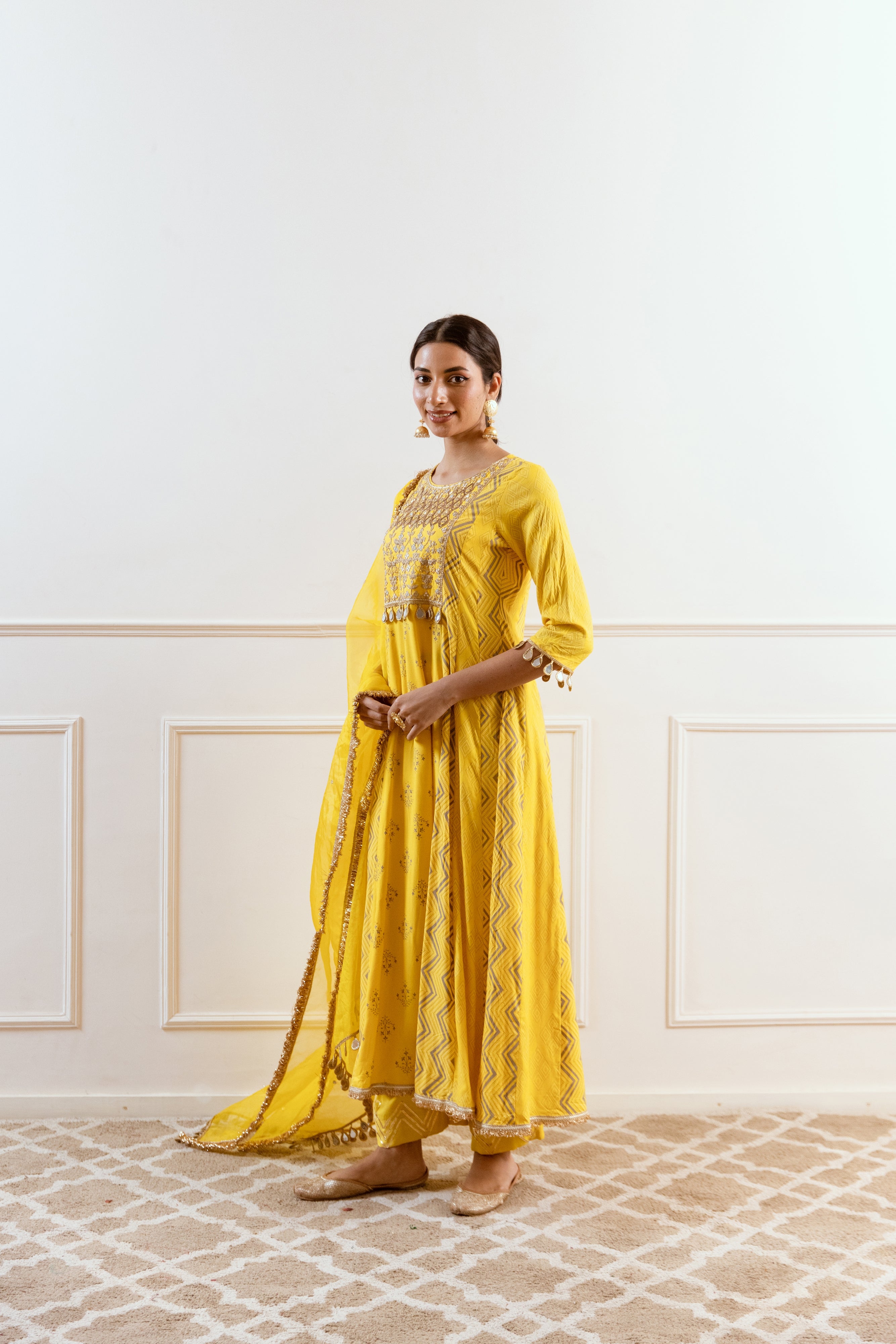 Salma Sitara Yellow Anarkali set
