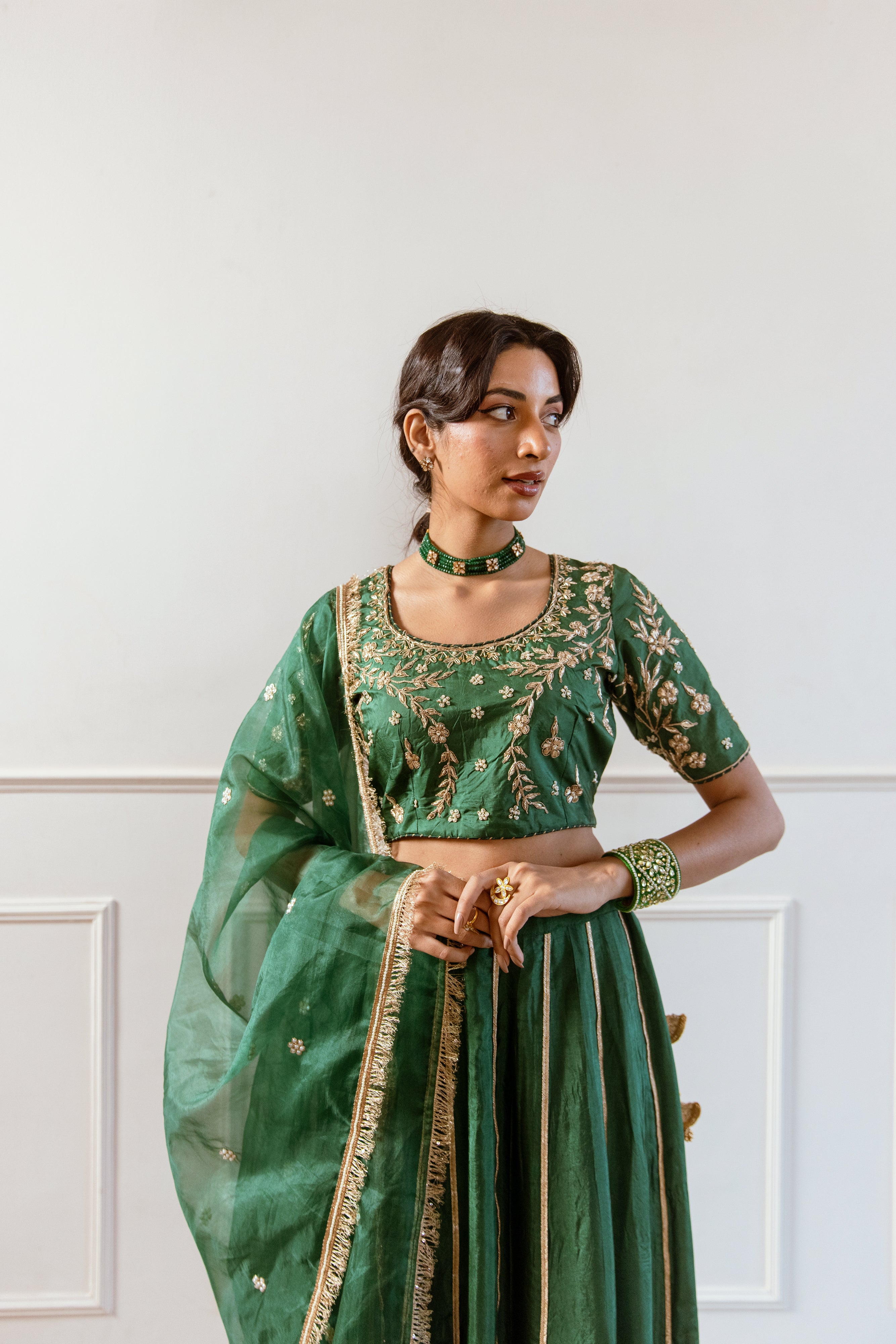 Salma Sitara Mehendi lehenga Set