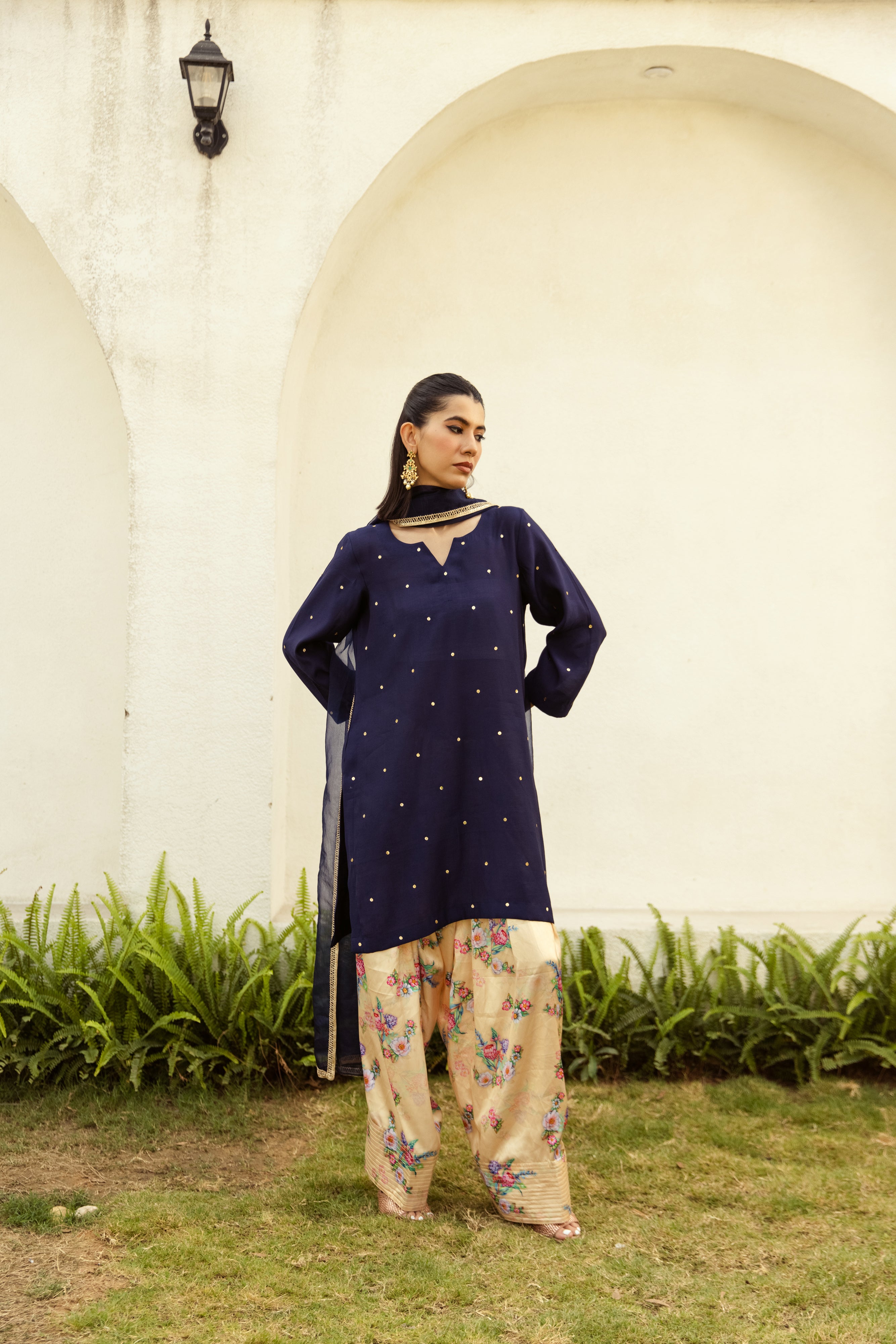 Noor Farshi Salwar Navy blue set