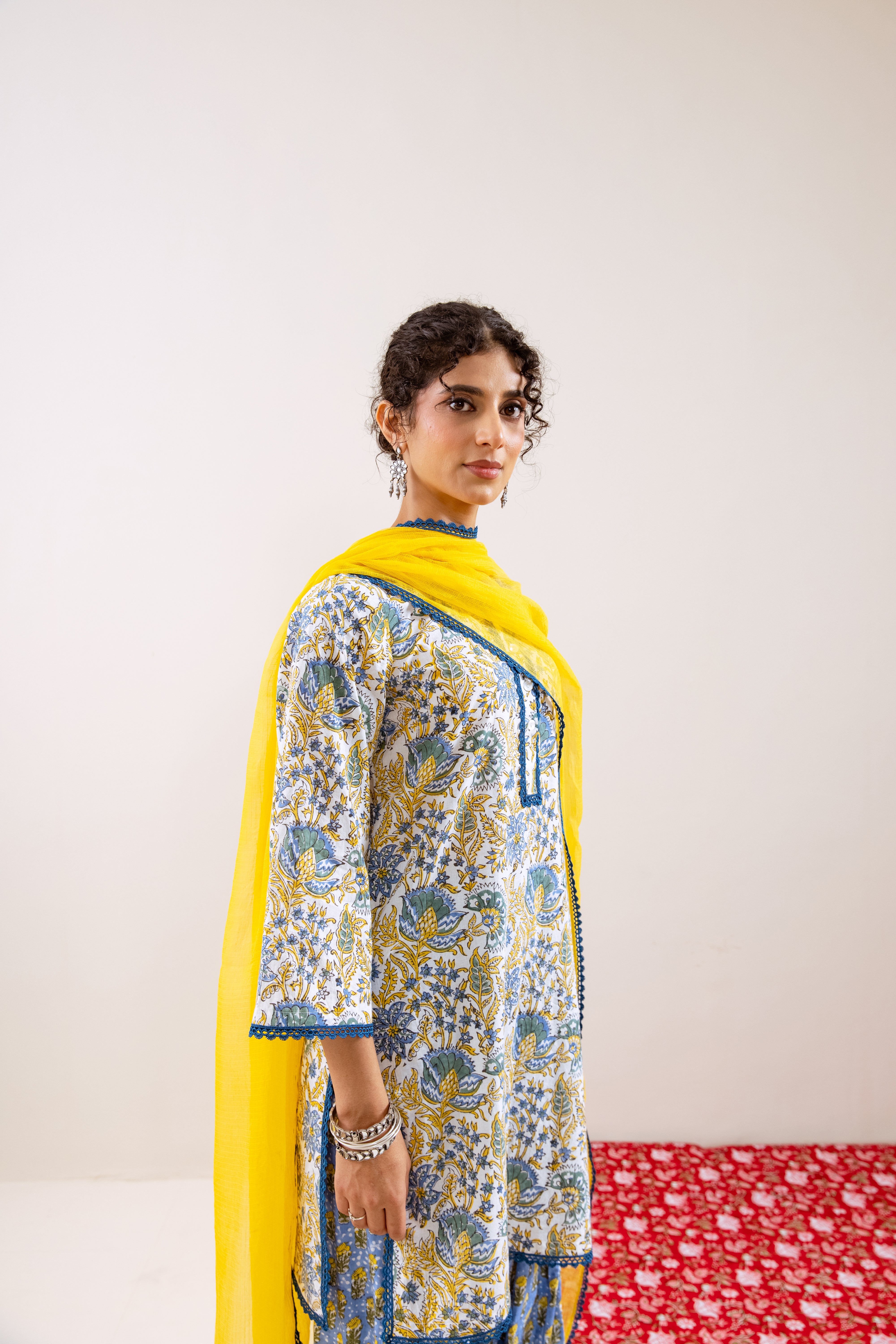 Bahara Blue Floral Farshi Salwar Set