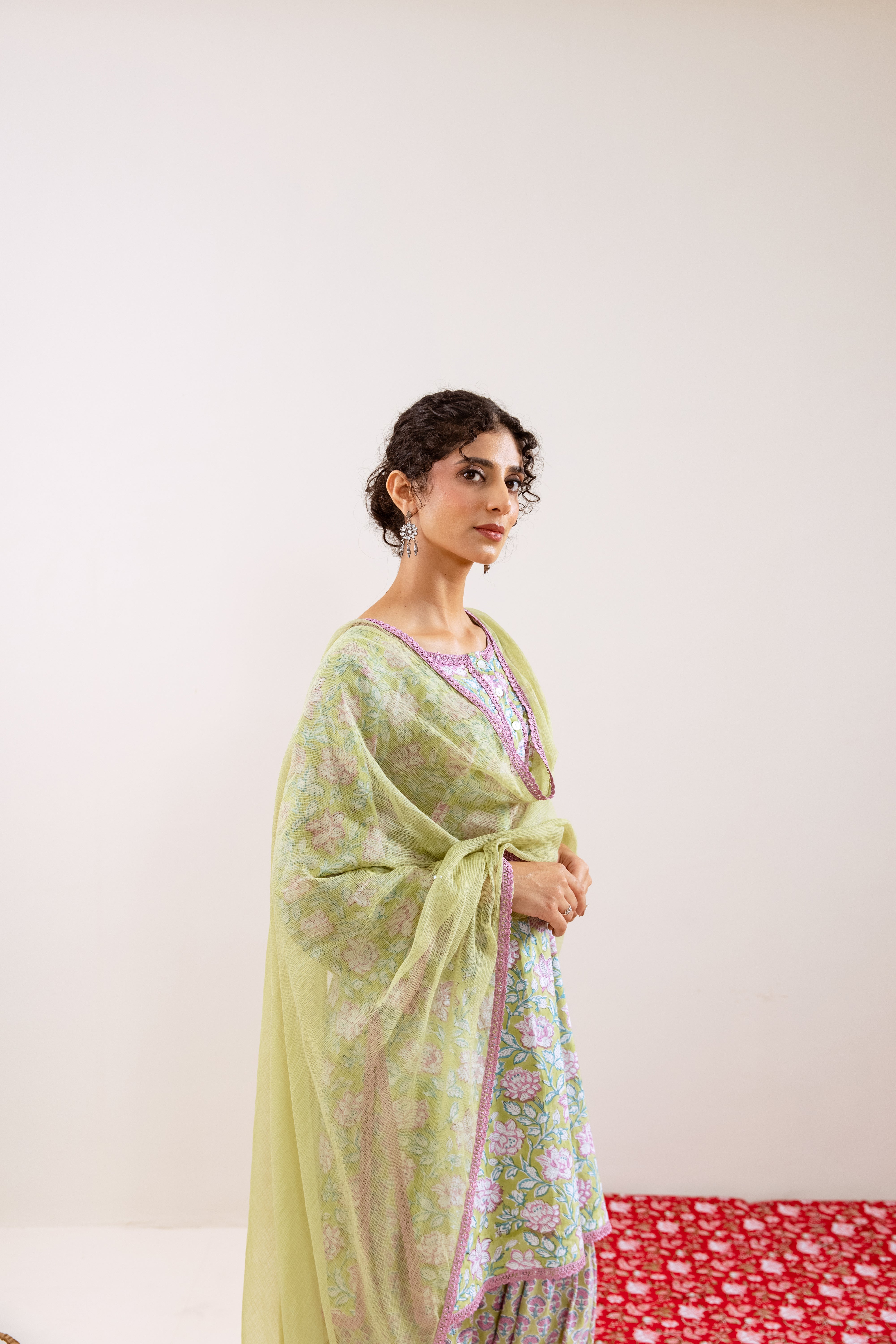 Bahara Green Floral Farshi Salwar Set