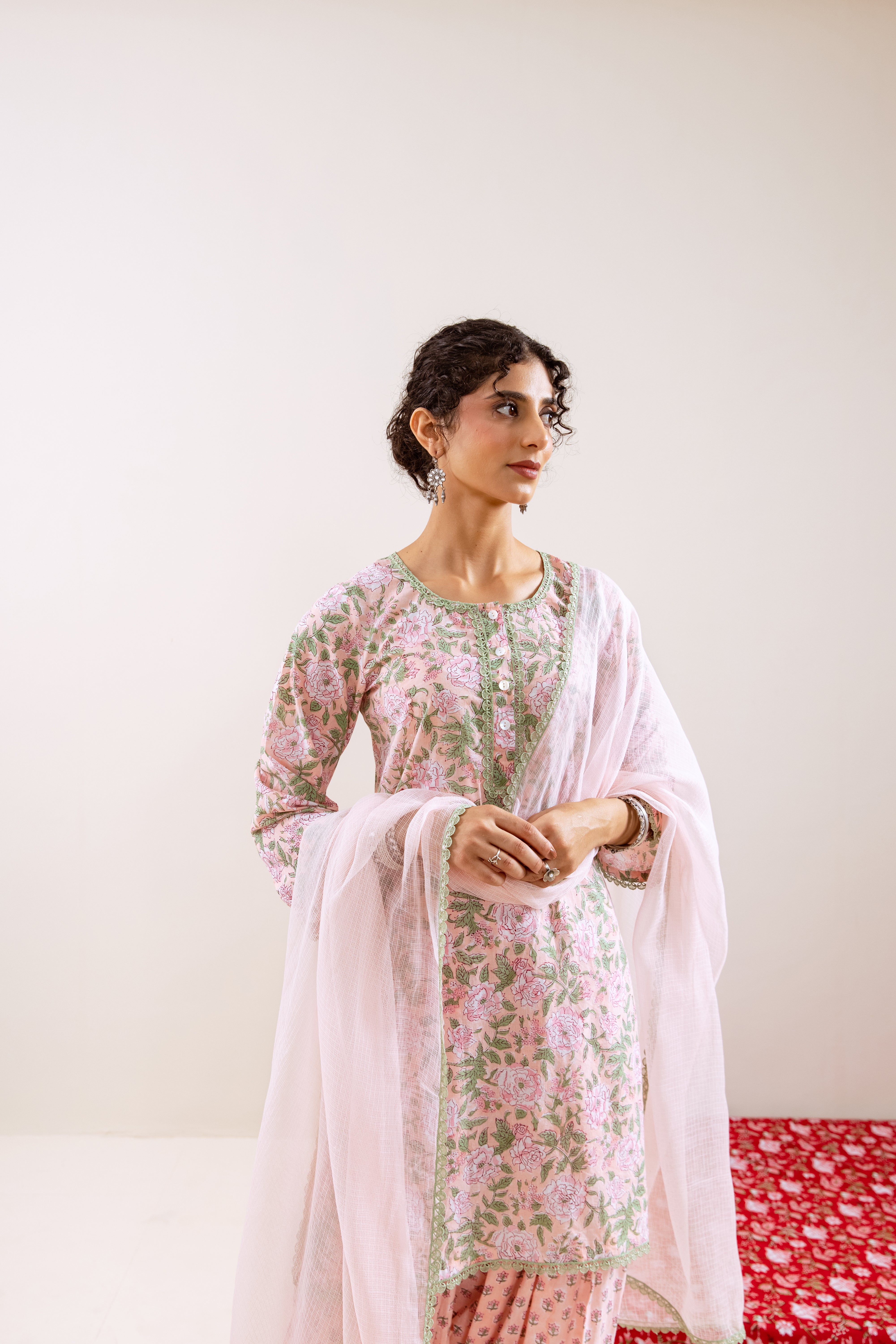 Bahara Peach Floral Farshi Salwar Set