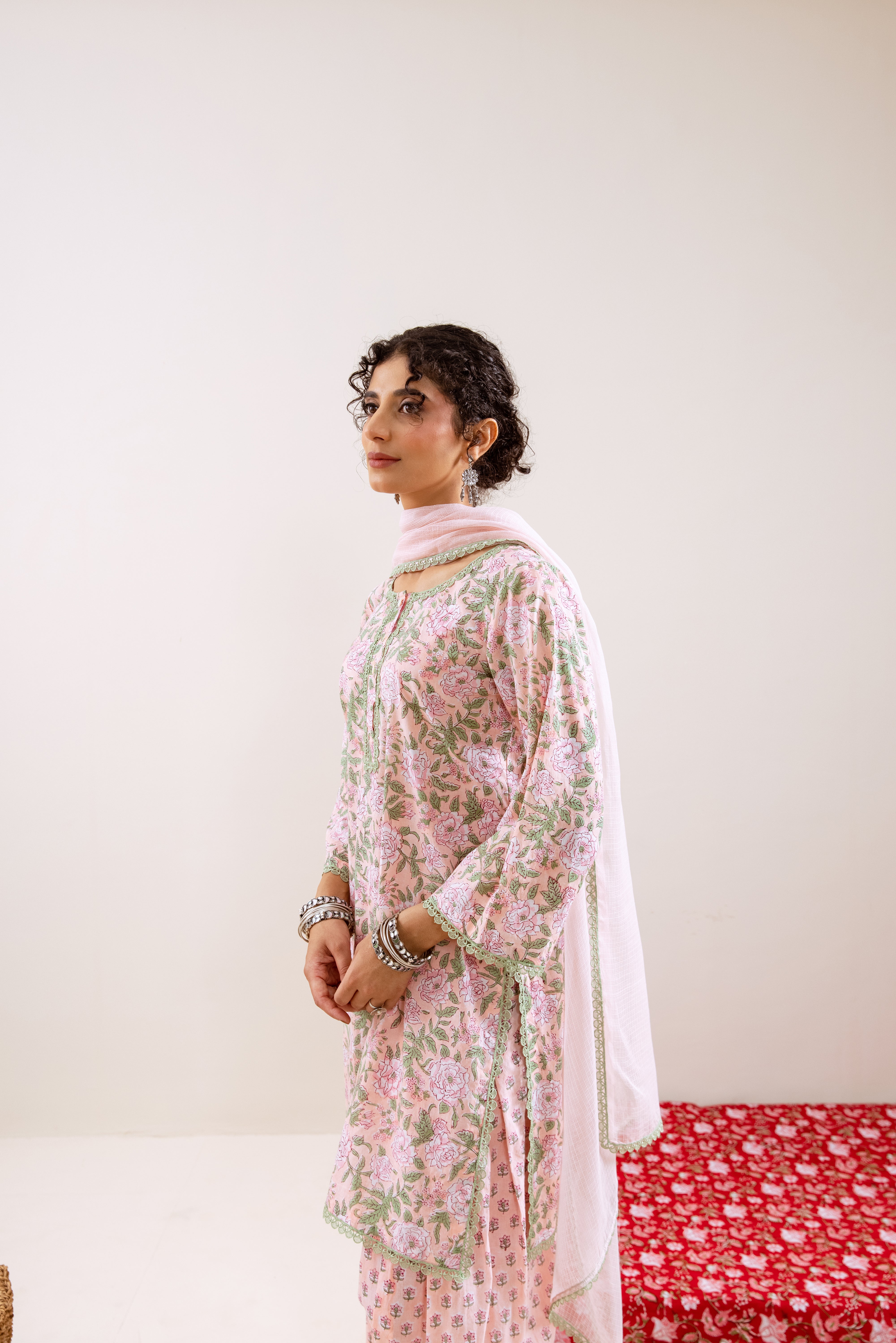 Bahara Peach Floral Farshi Salwar Set