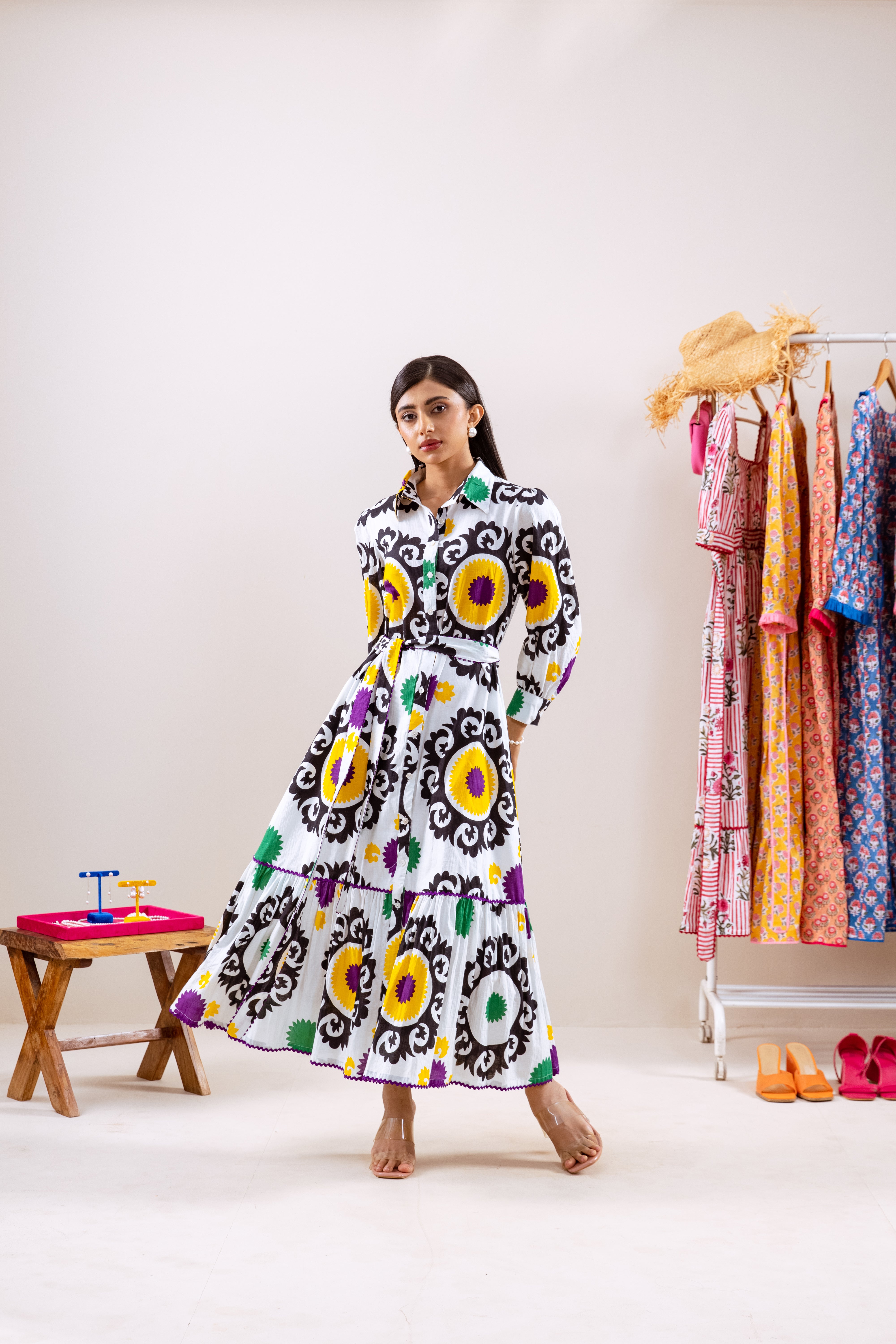 Multicoloured shirt dress