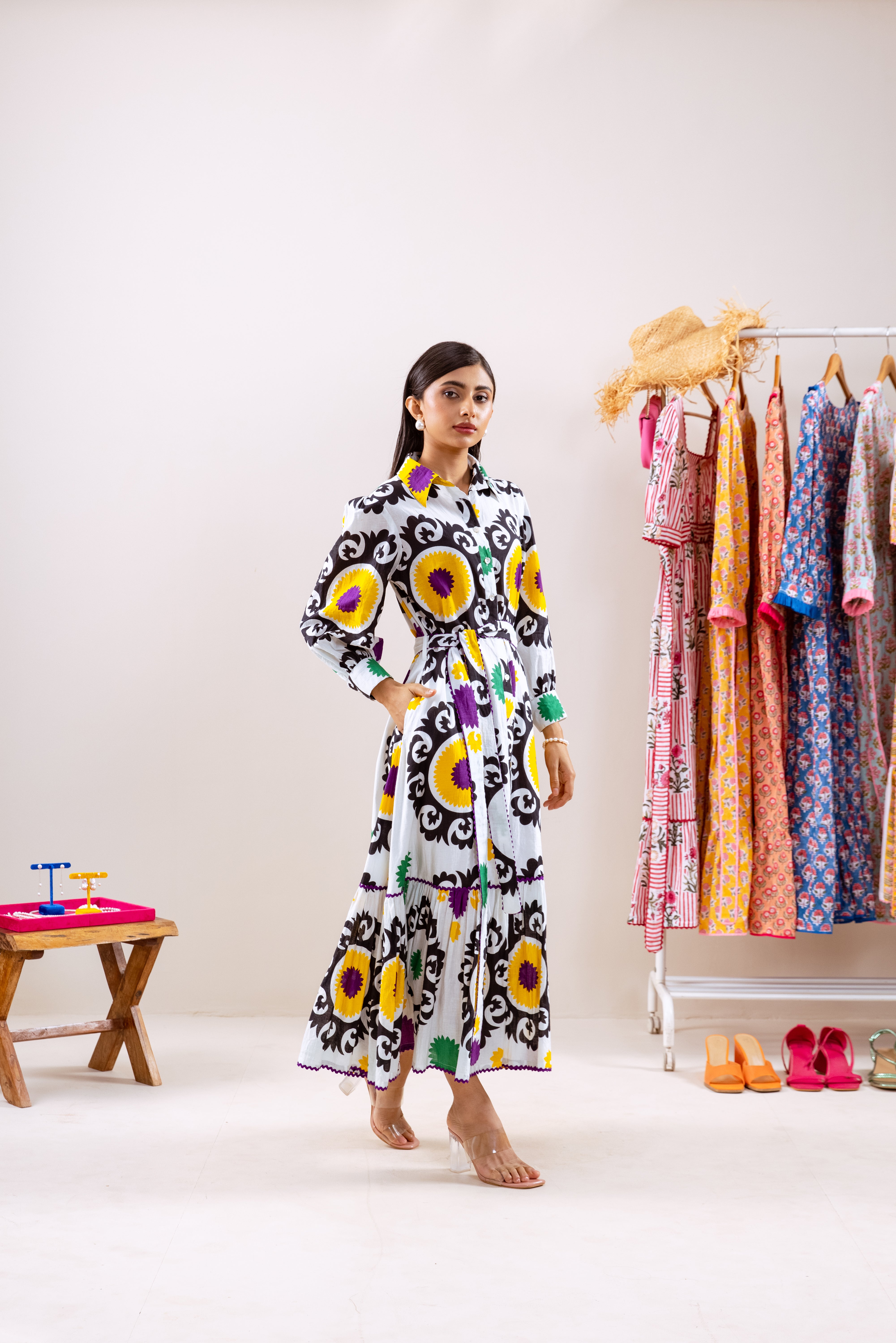 Multicoloured shirt dress