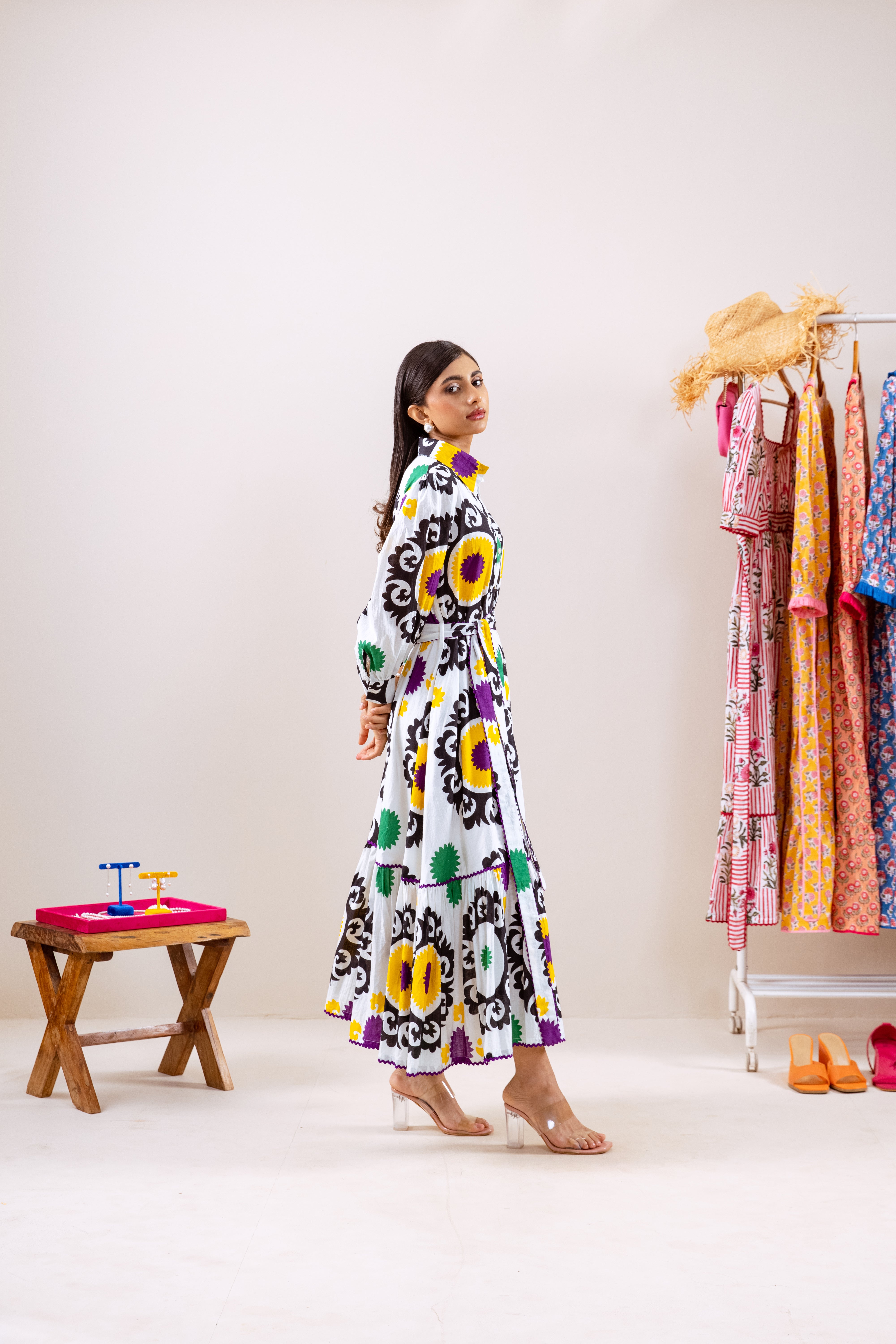 Multicoloured shirt dress