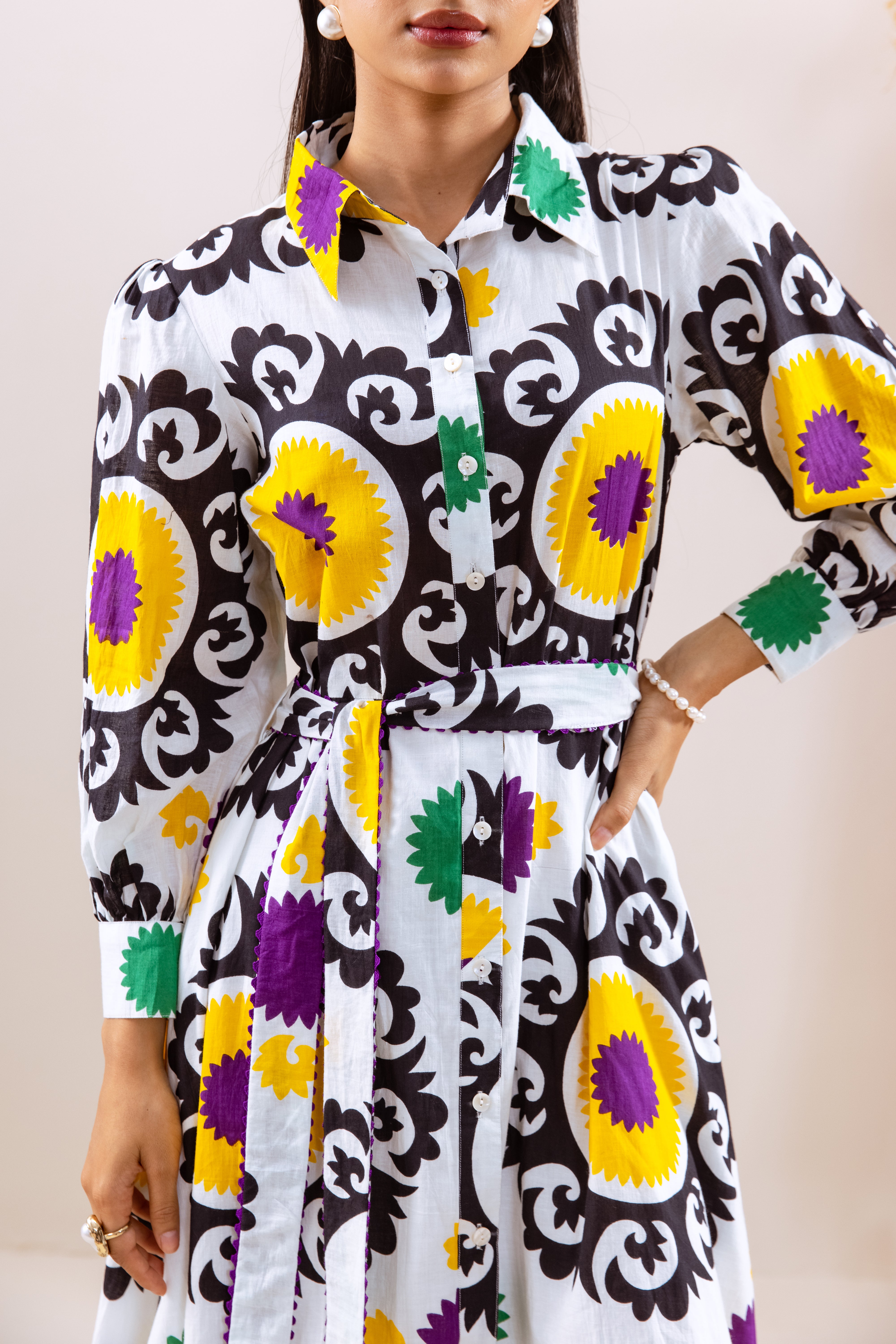 Multicoloured shirt dress