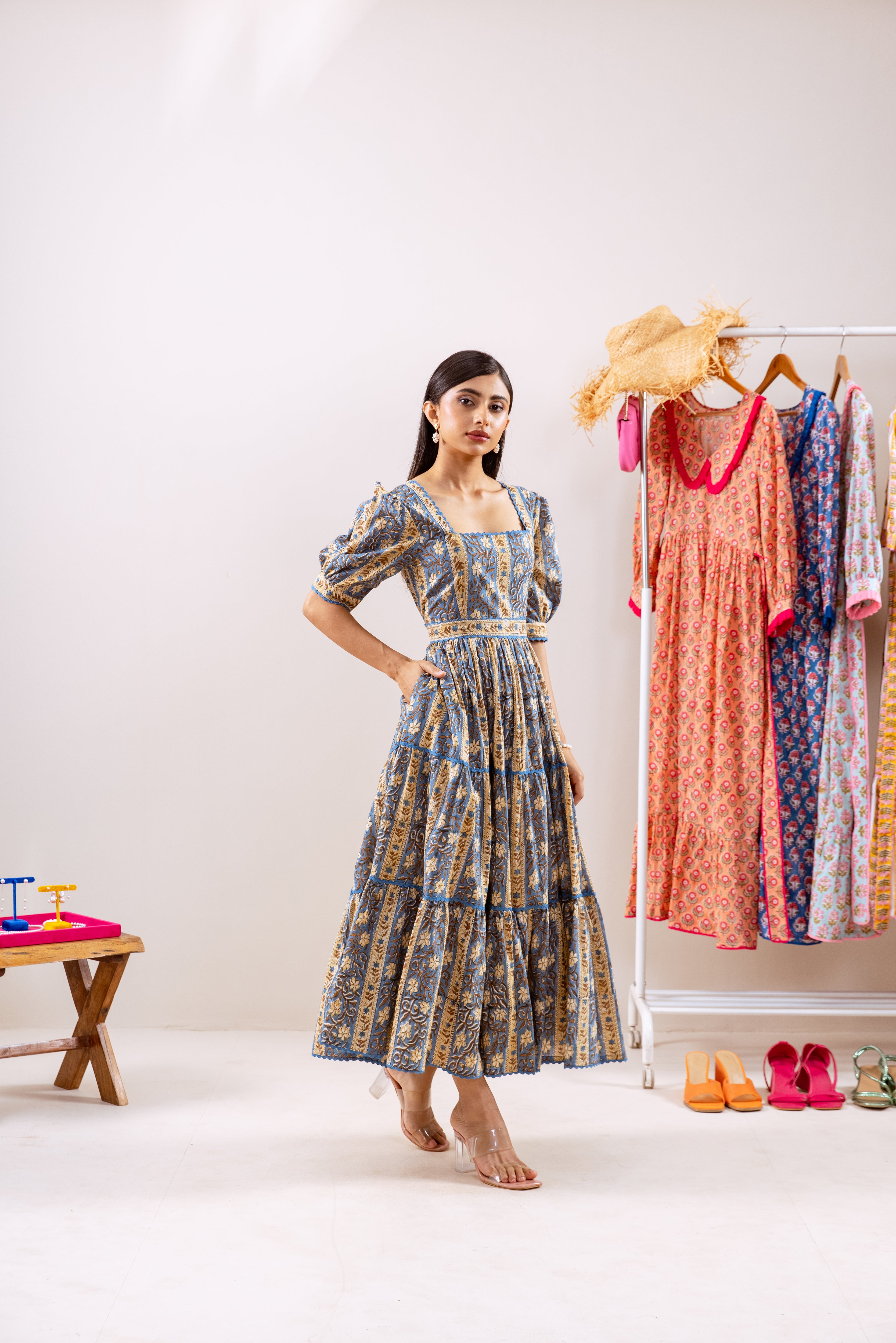 Parcha Blue yellow dress