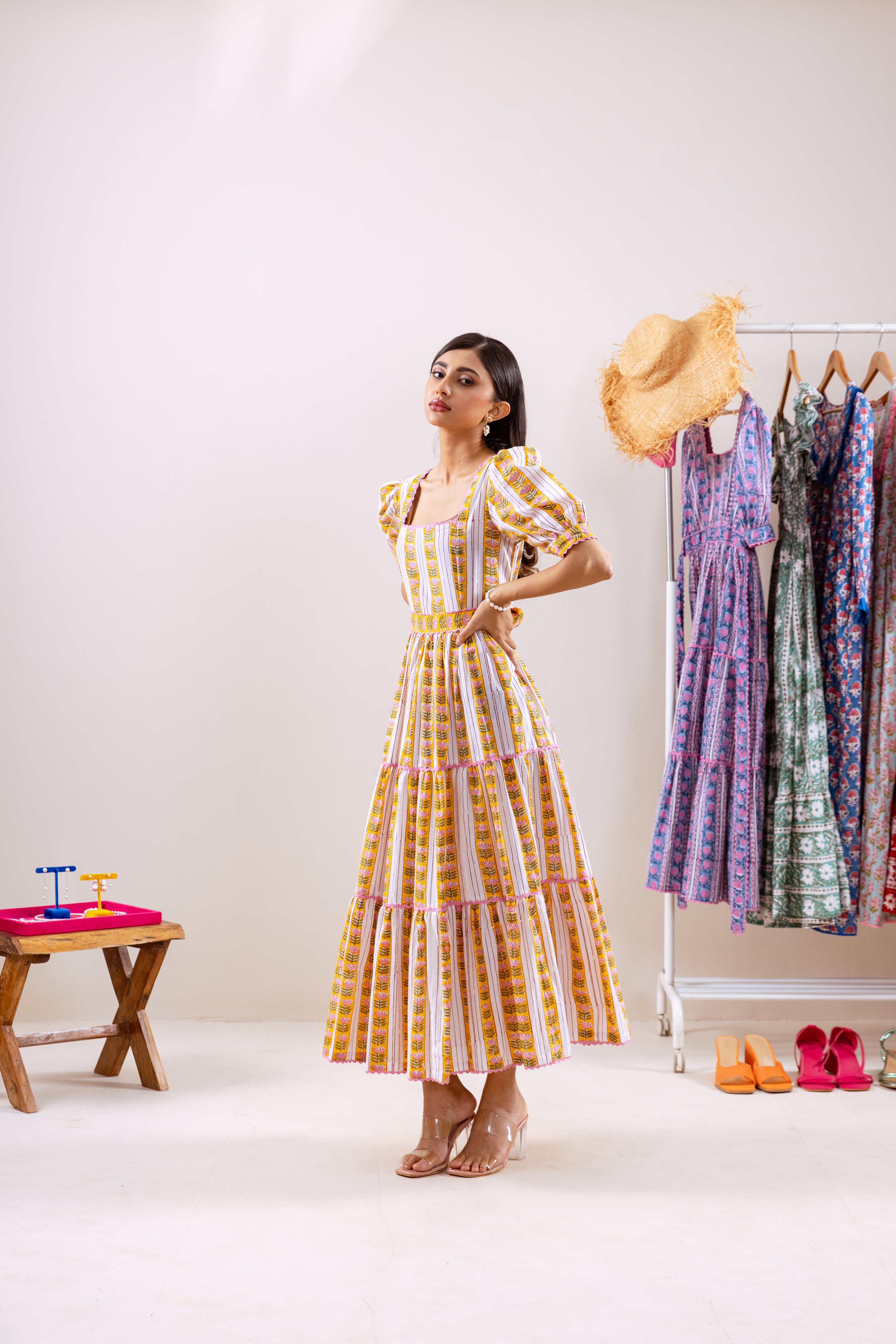 Yellow lotus parcha dress