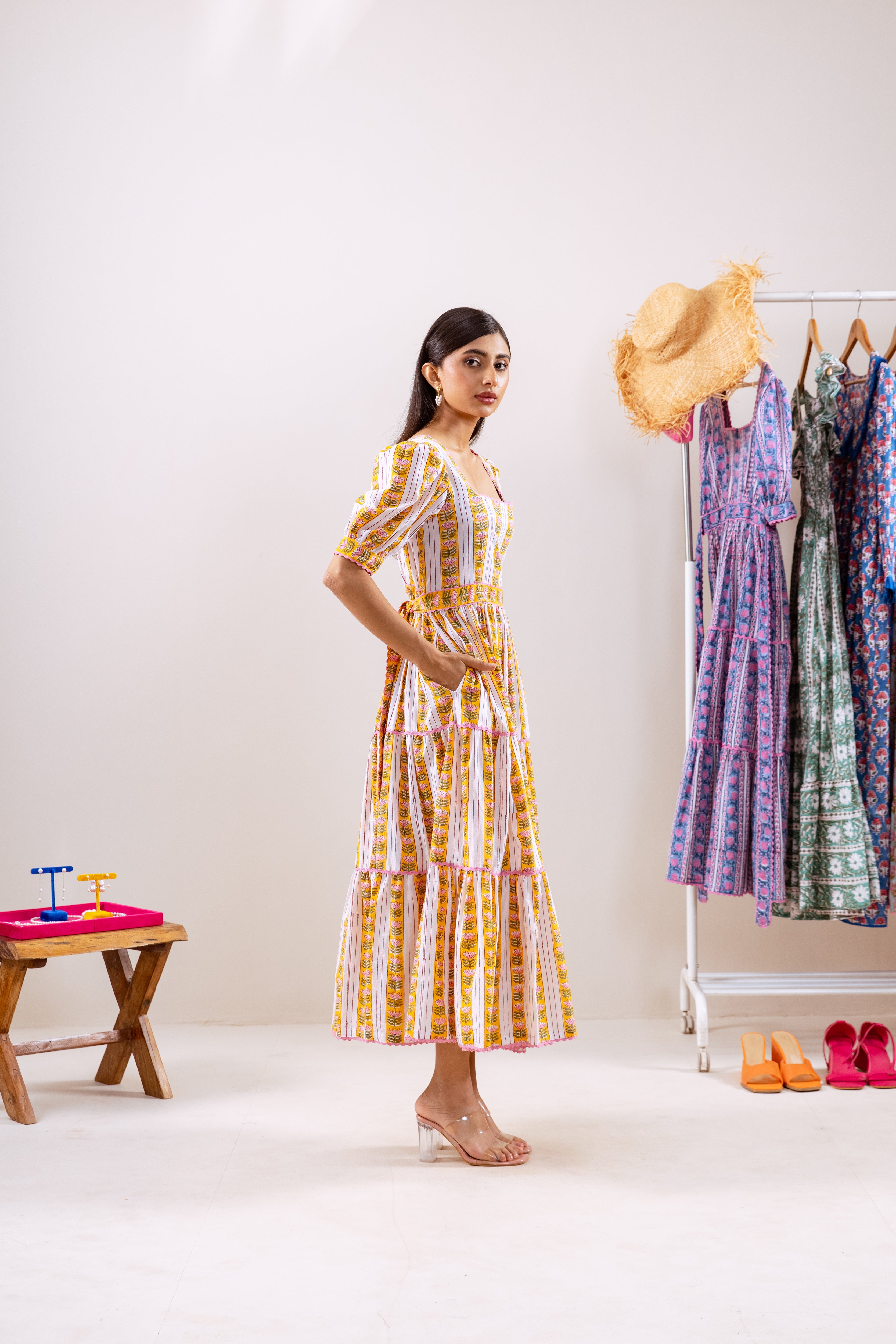 Yellow lotus parcha dress