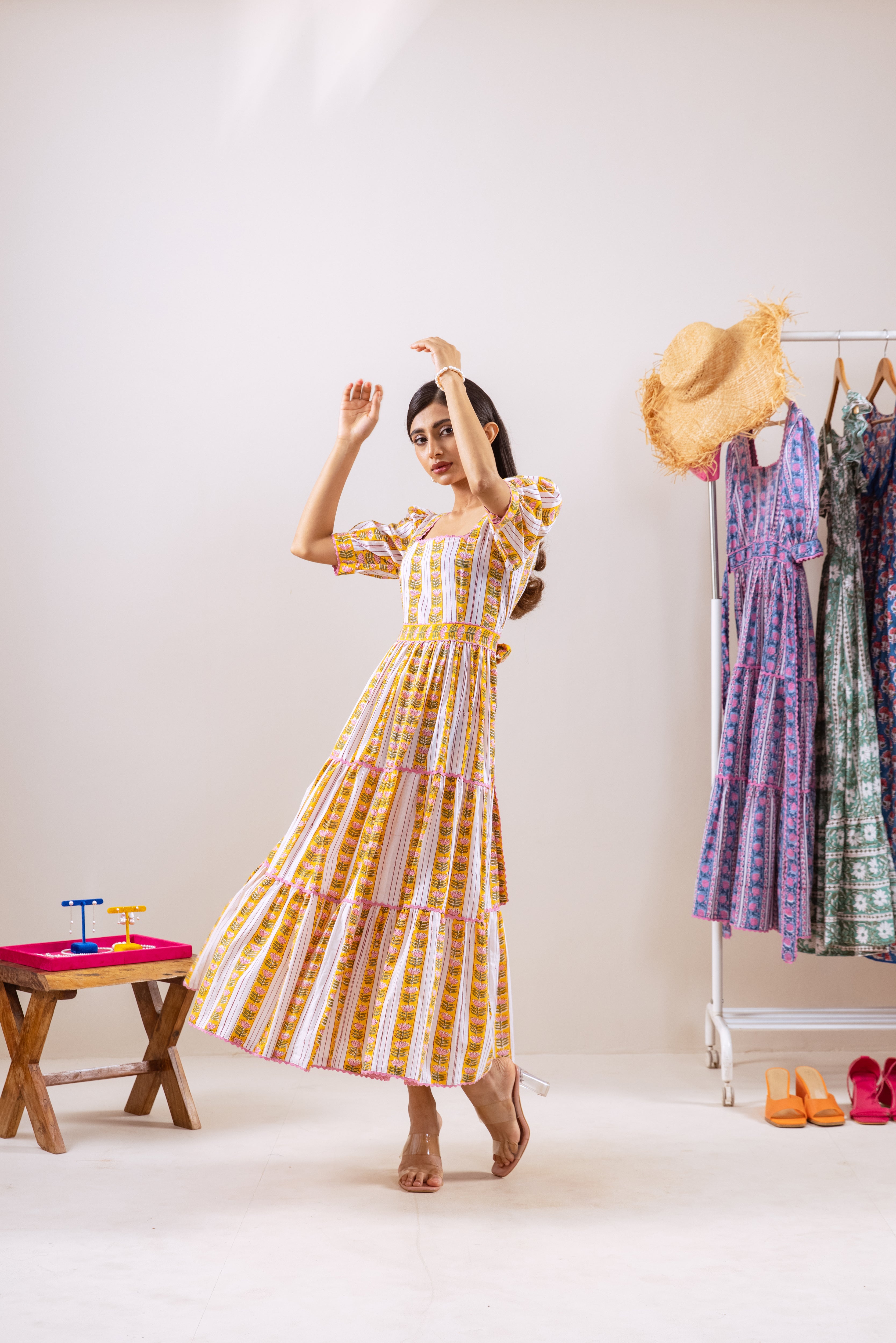 Yellow lotus parcha dress