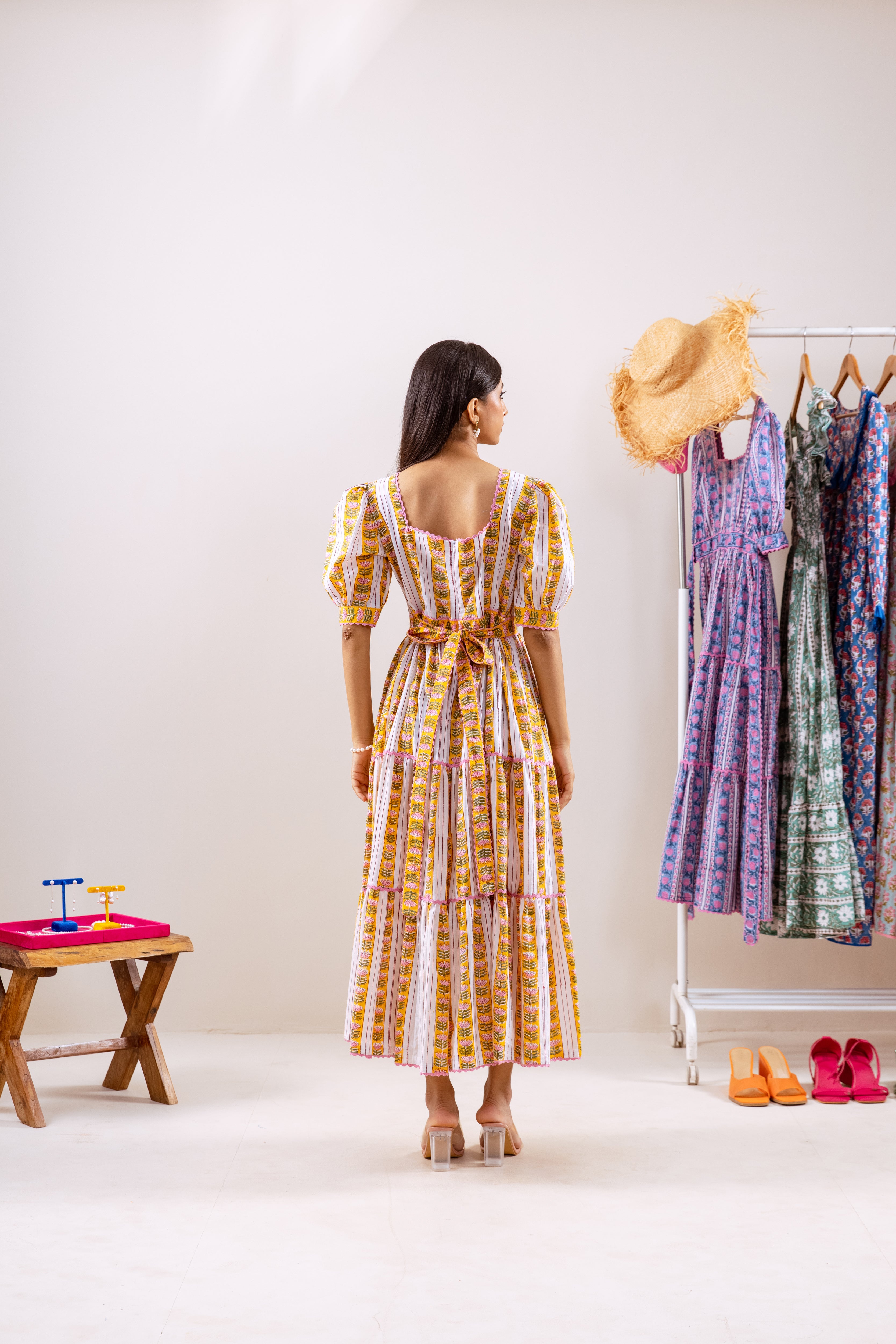 Yellow lotus parcha dress