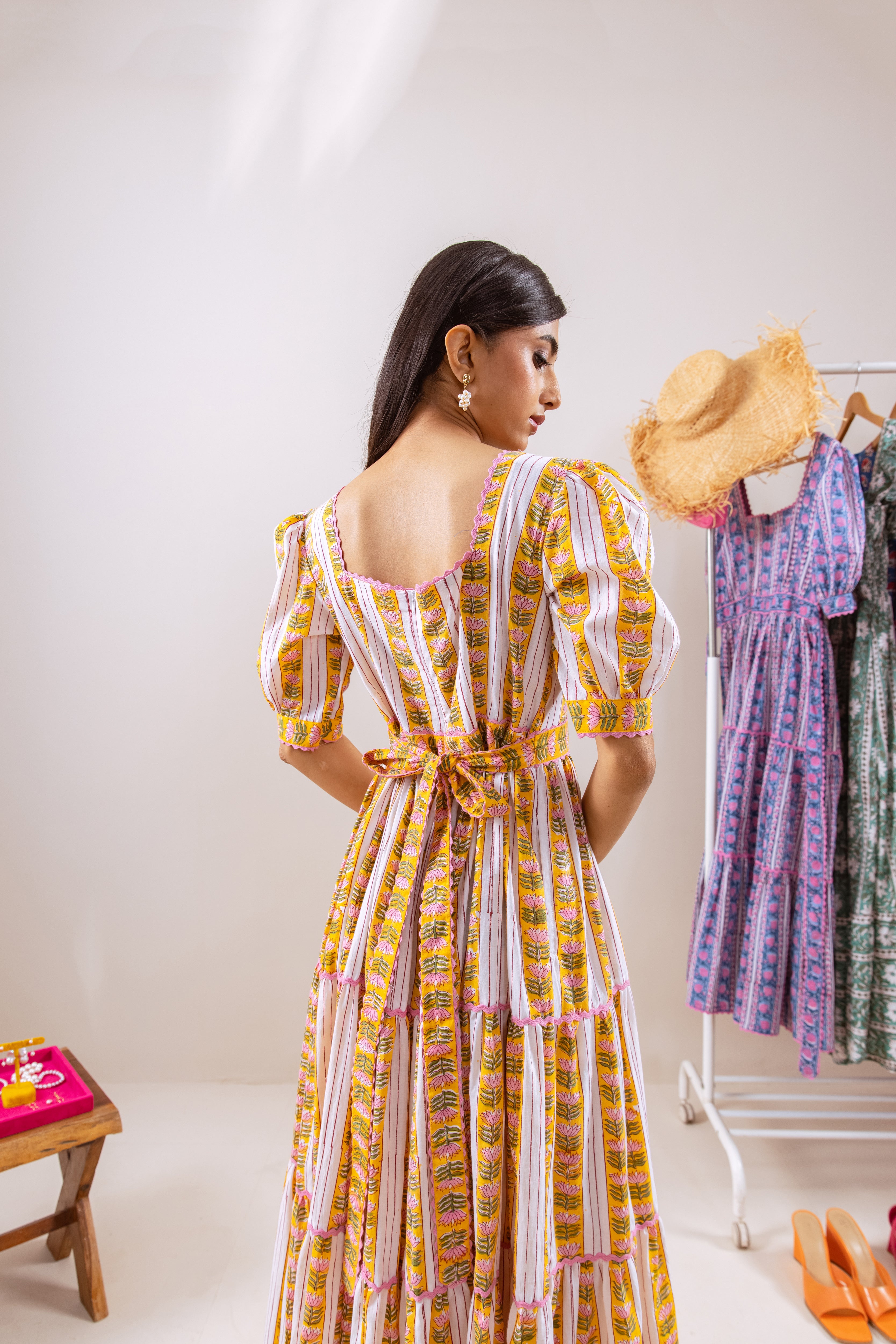 Yellow lotus parcha dress