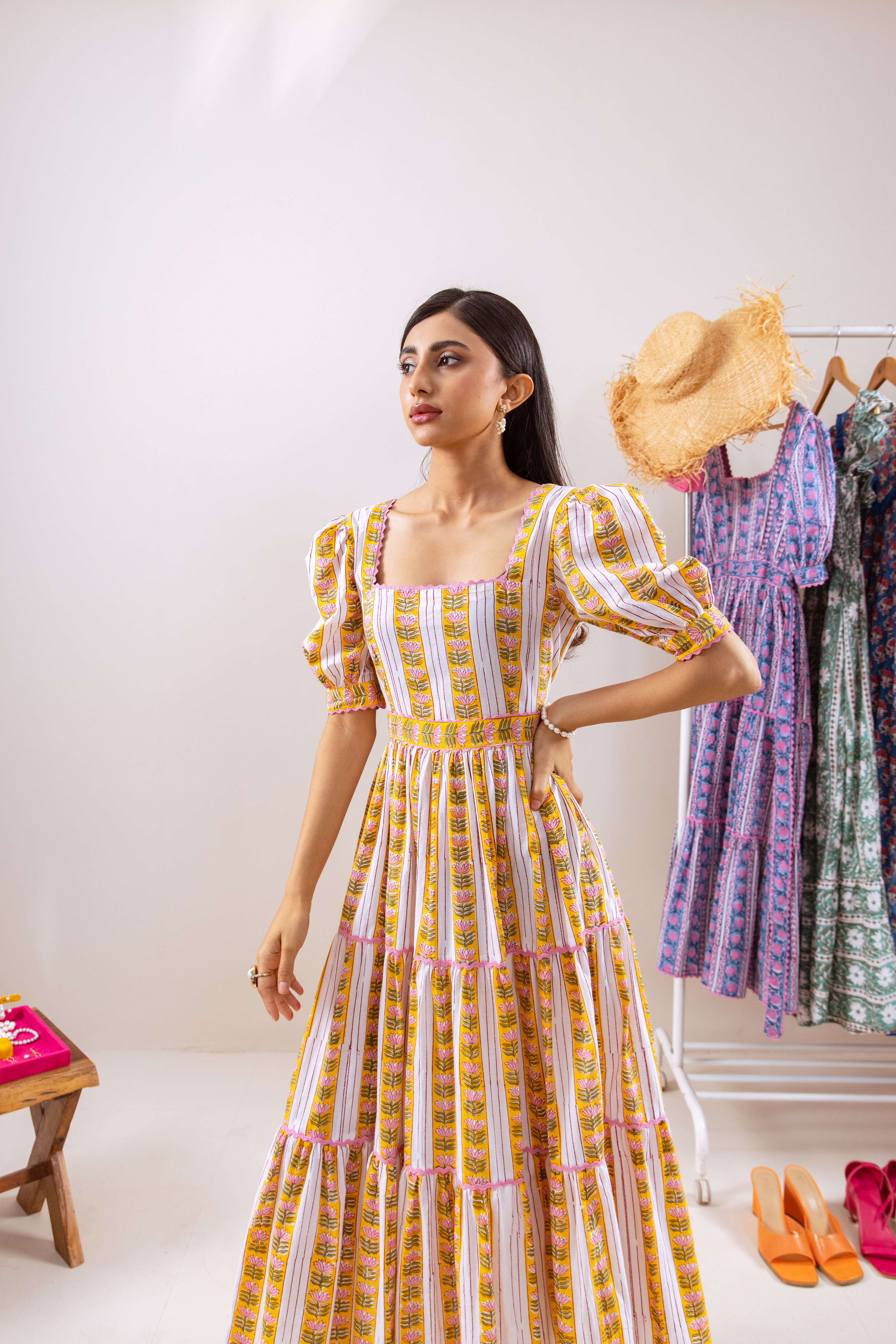 Yellow lotus parcha dress