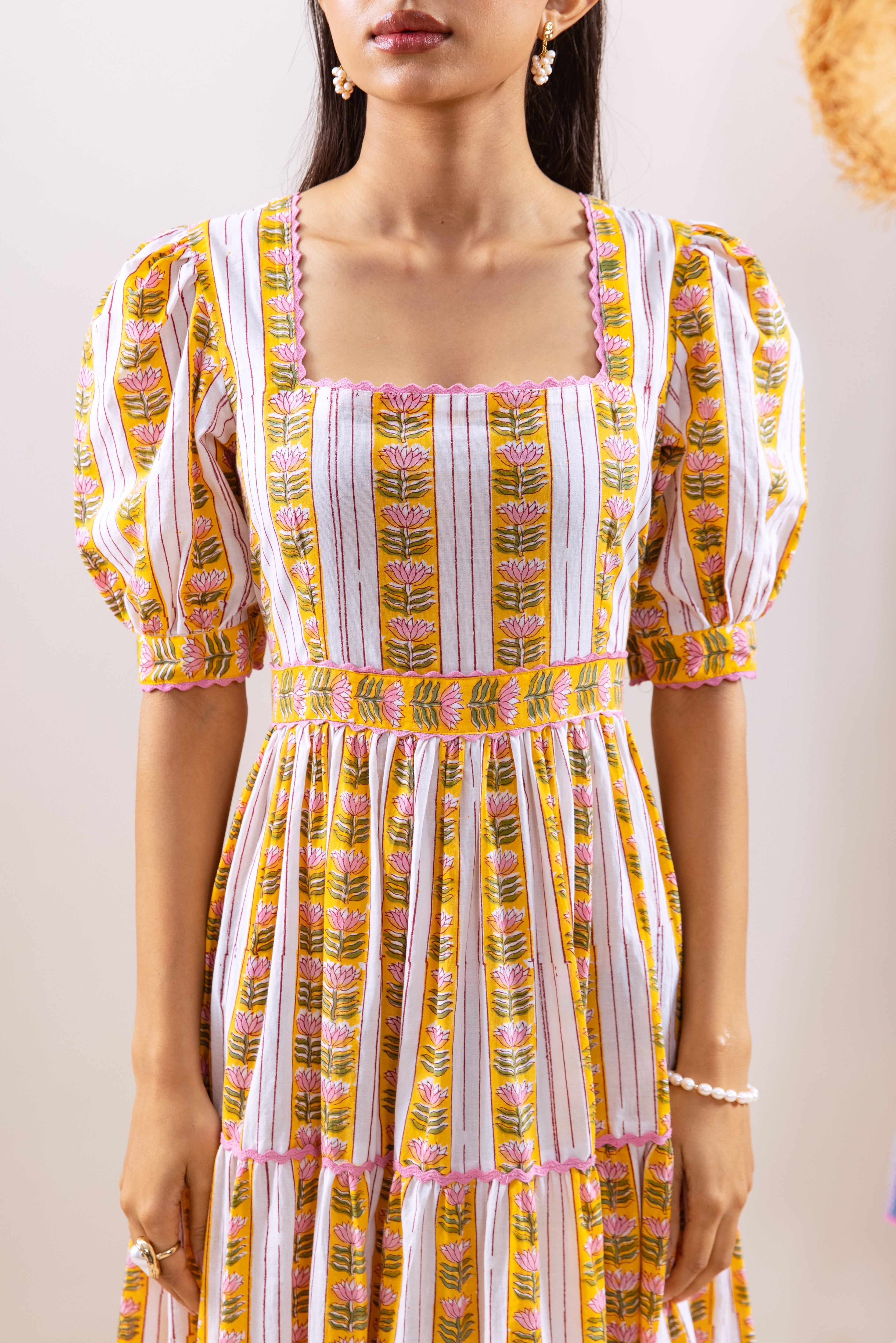 Yellow lotus parcha dress