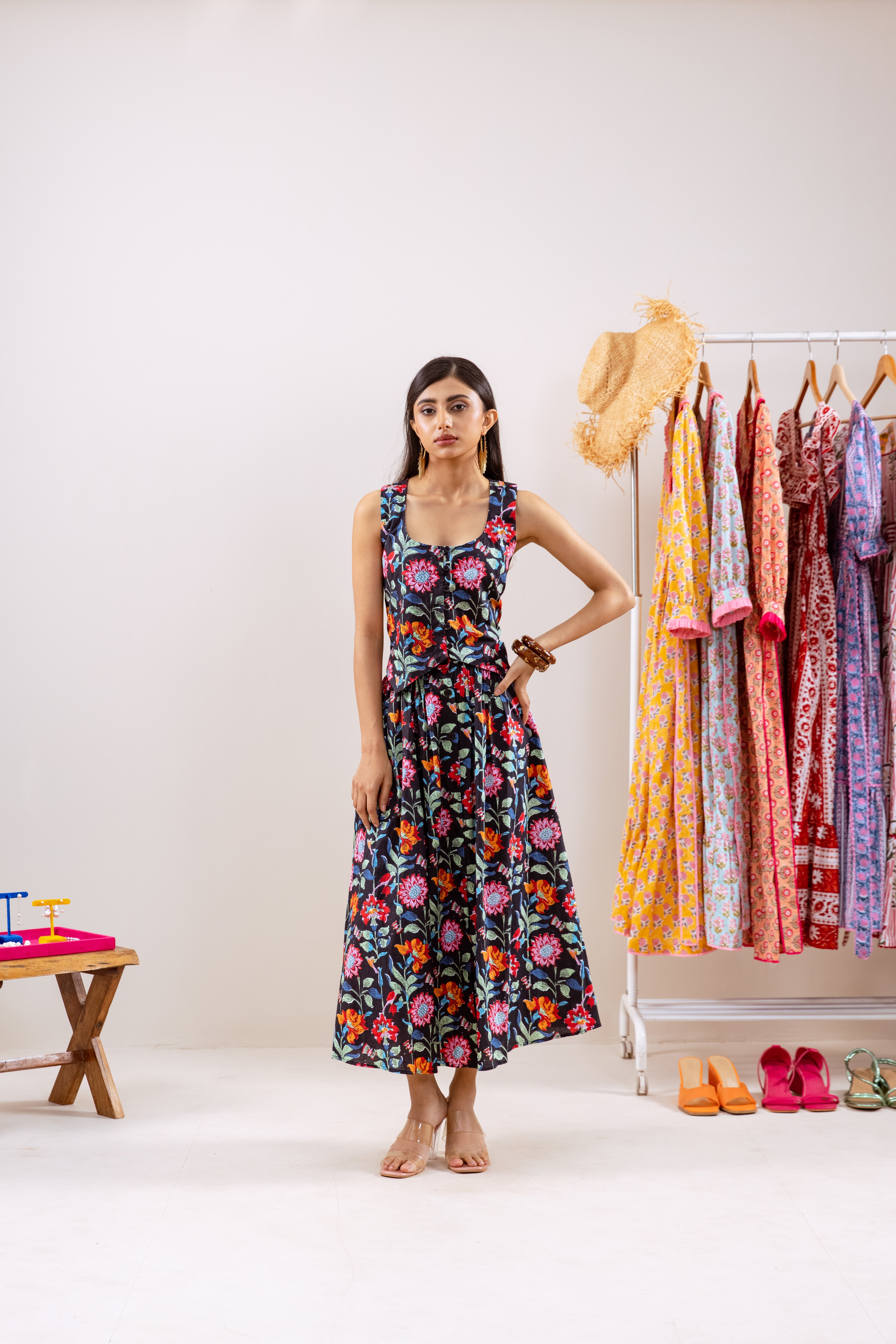 Black floral skirt  Co-ord set