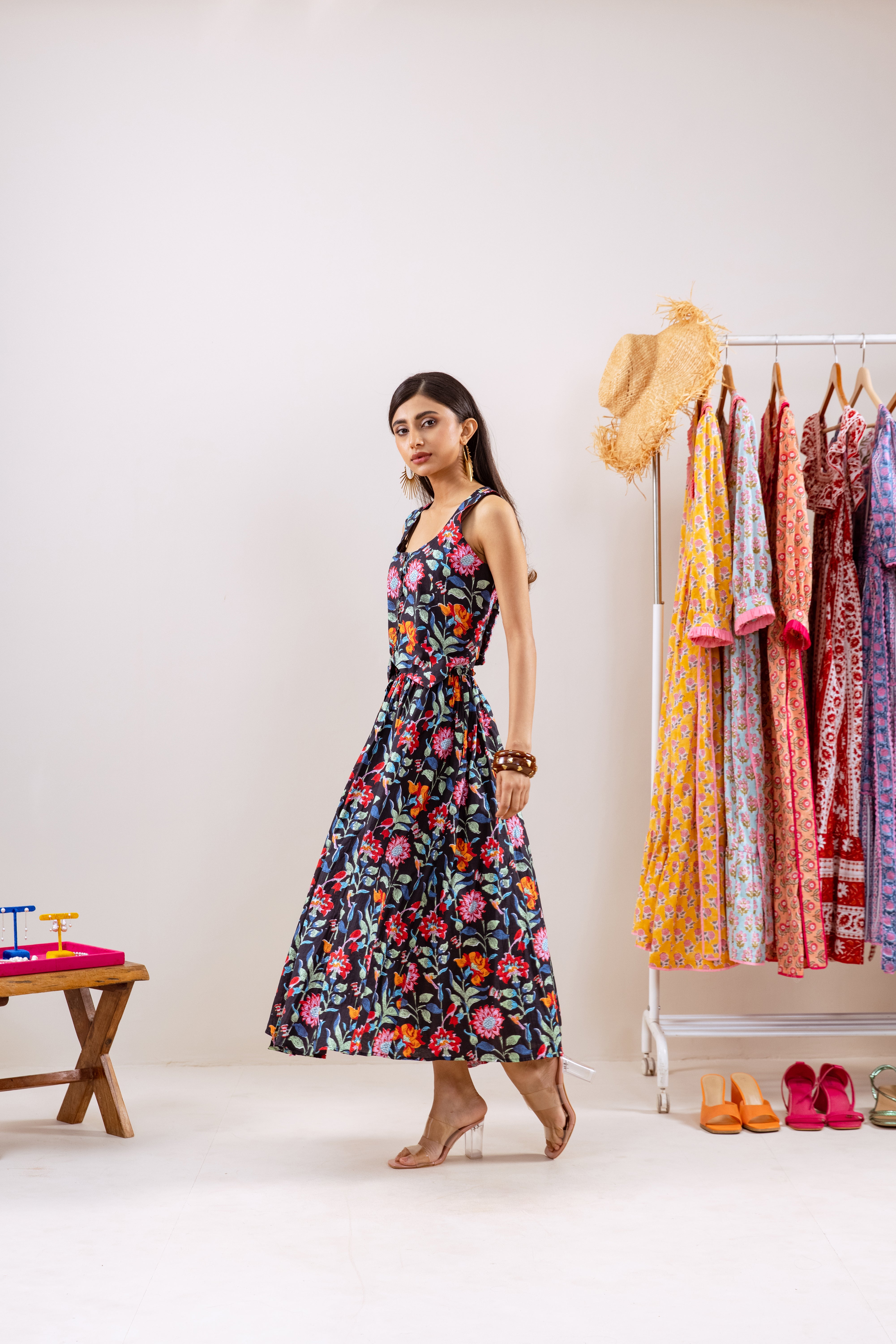 Black floral skirt  Co-ord set