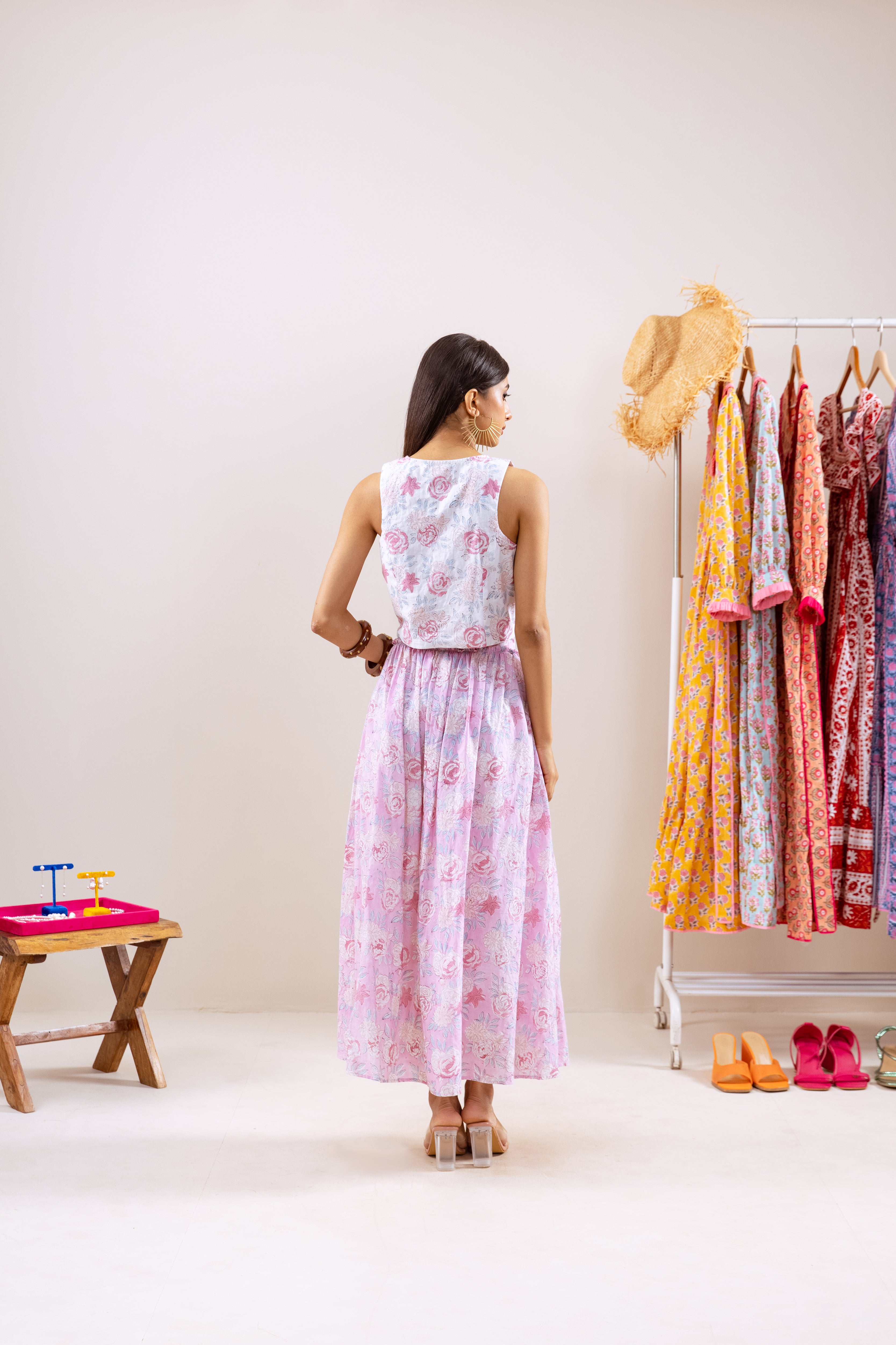 Pink floral skirt  Co-ord set