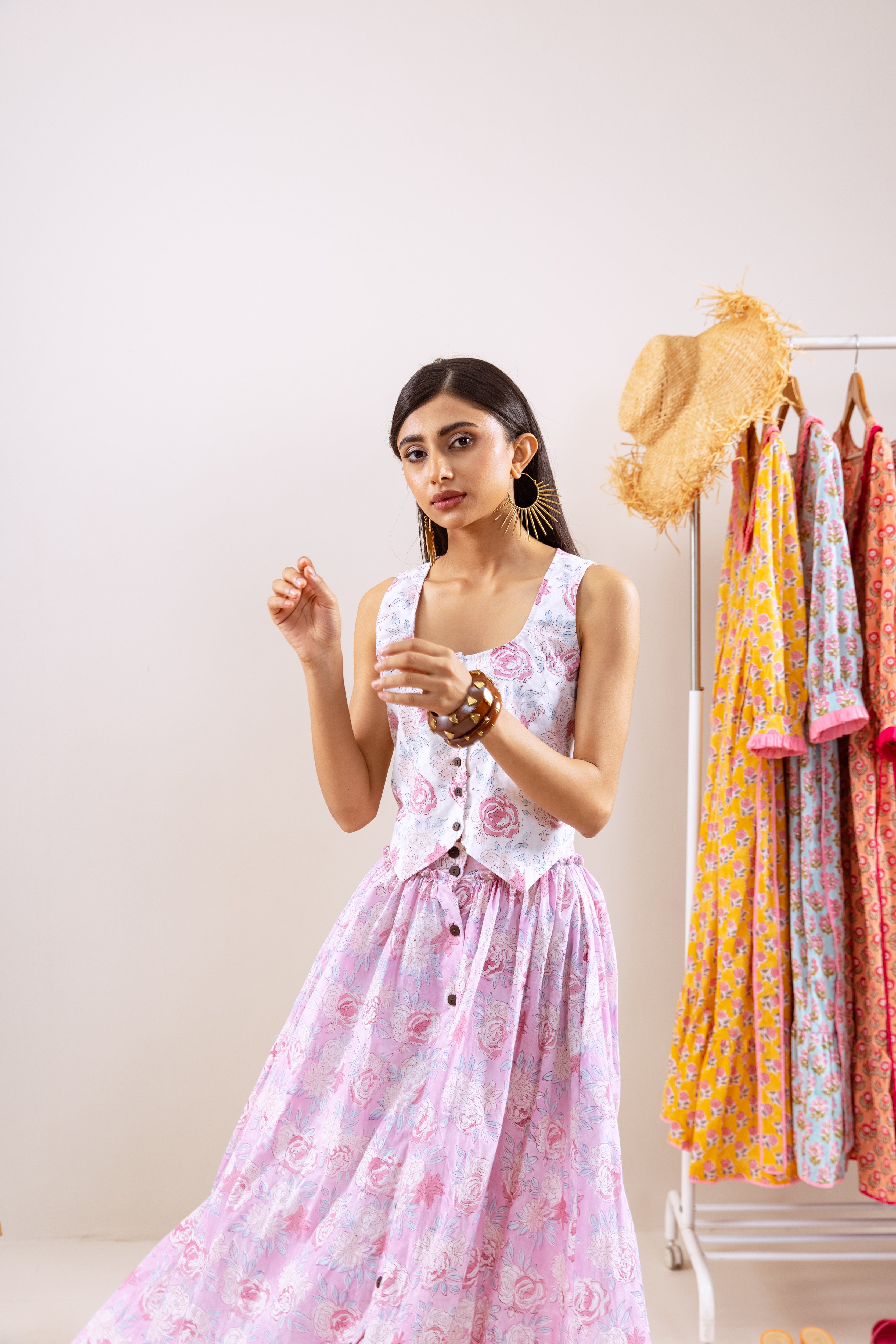 Pink floral skirt  Co-ord set