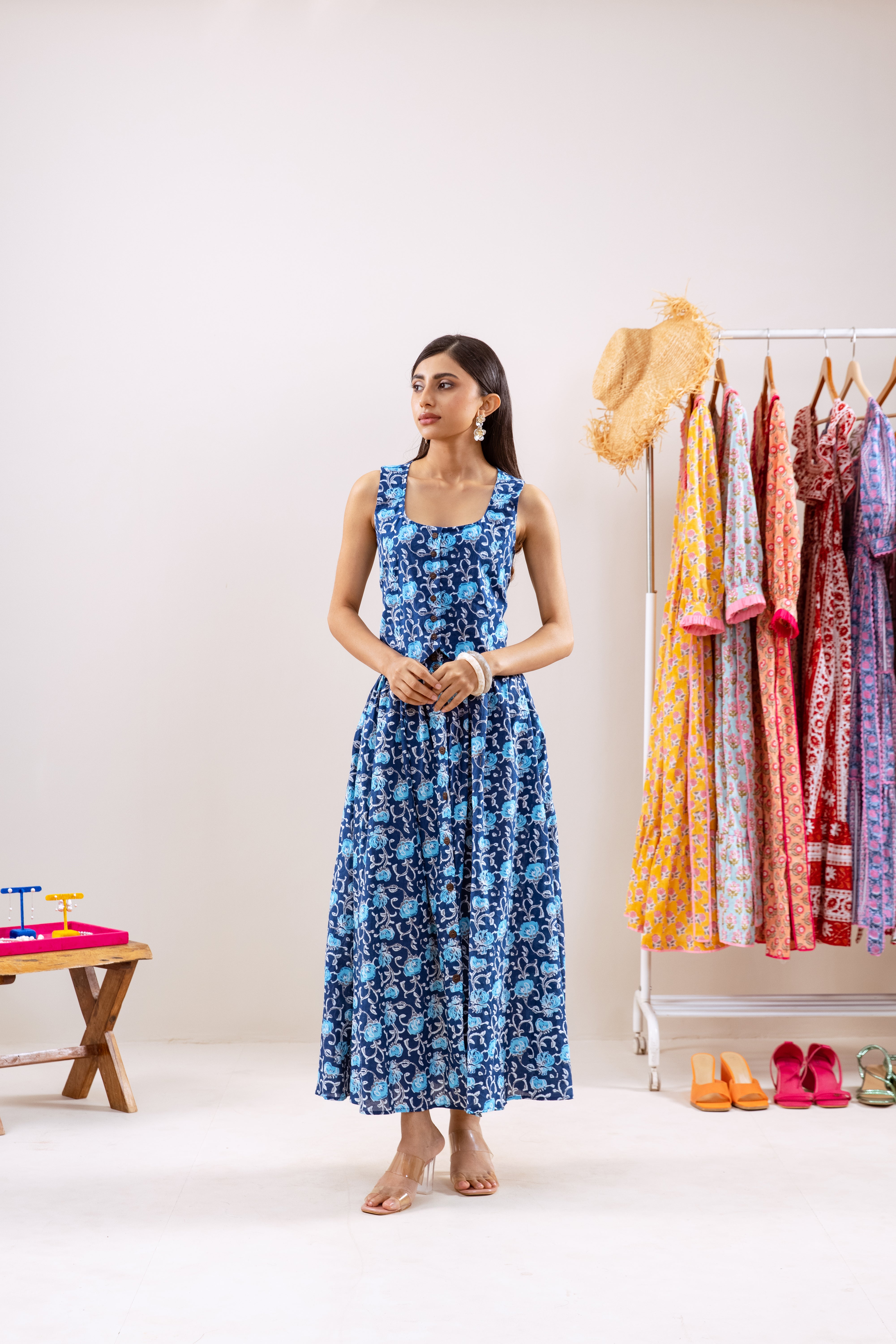 Indigo floral skirt  Co-ord set