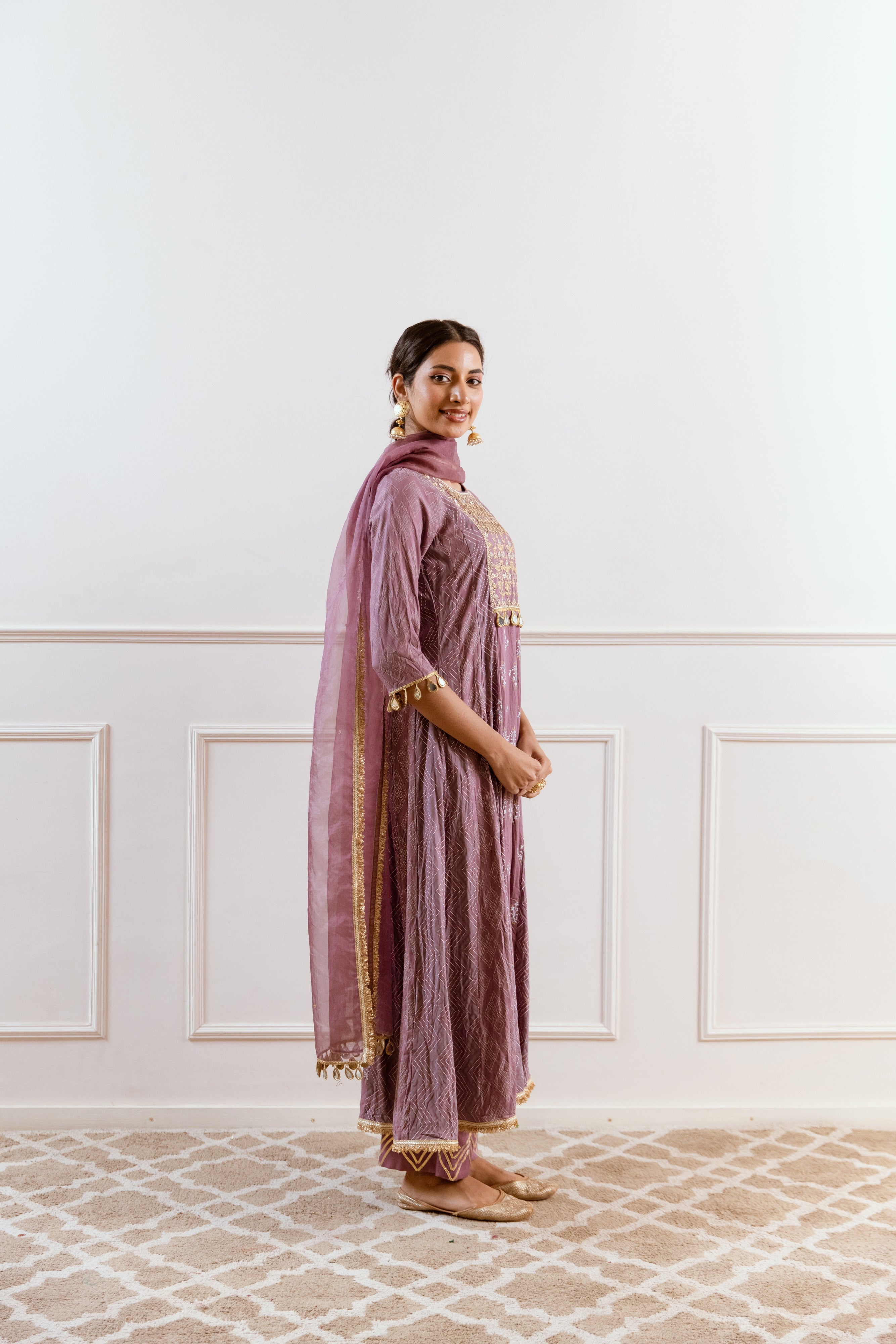 Salma Sitara Mauve  Anarkali set