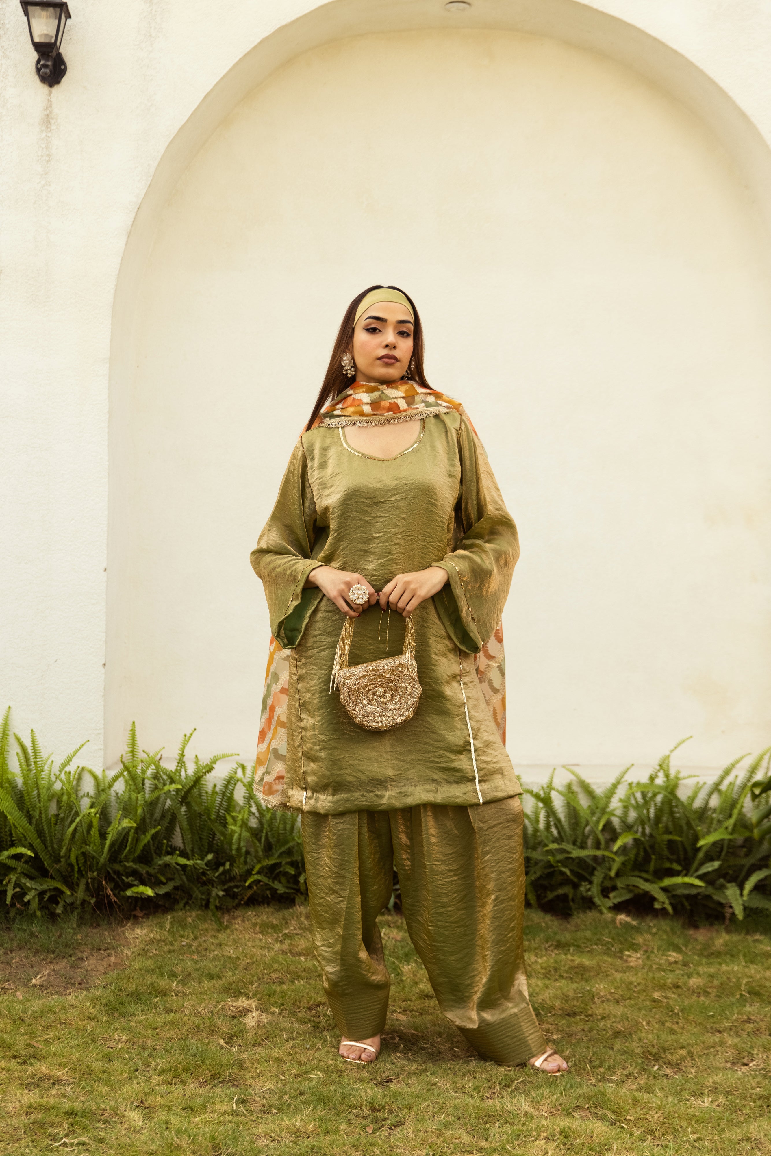 Noor Farshi Salwar Green set