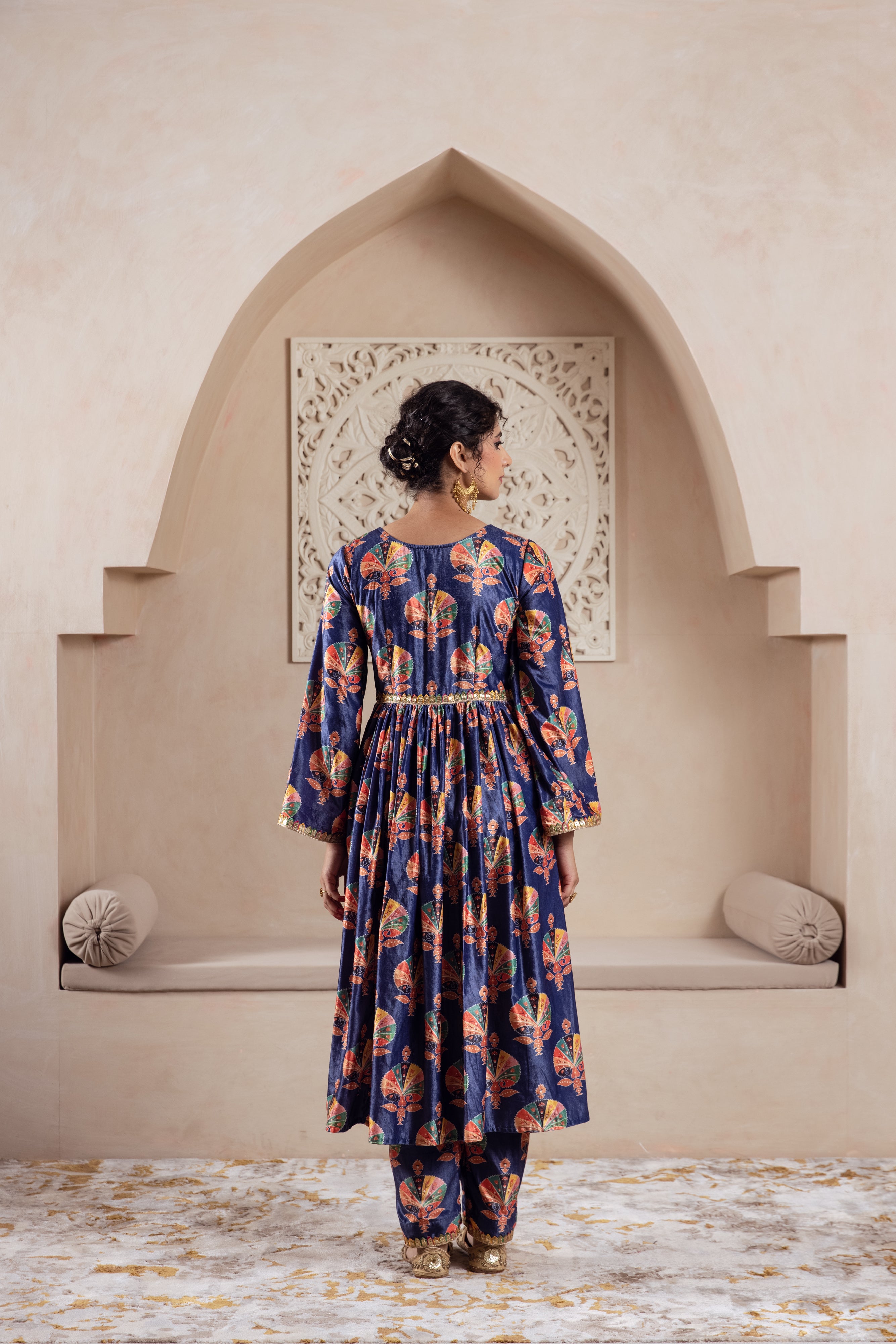 FIRGUN NAVY VELVET TWIN SET