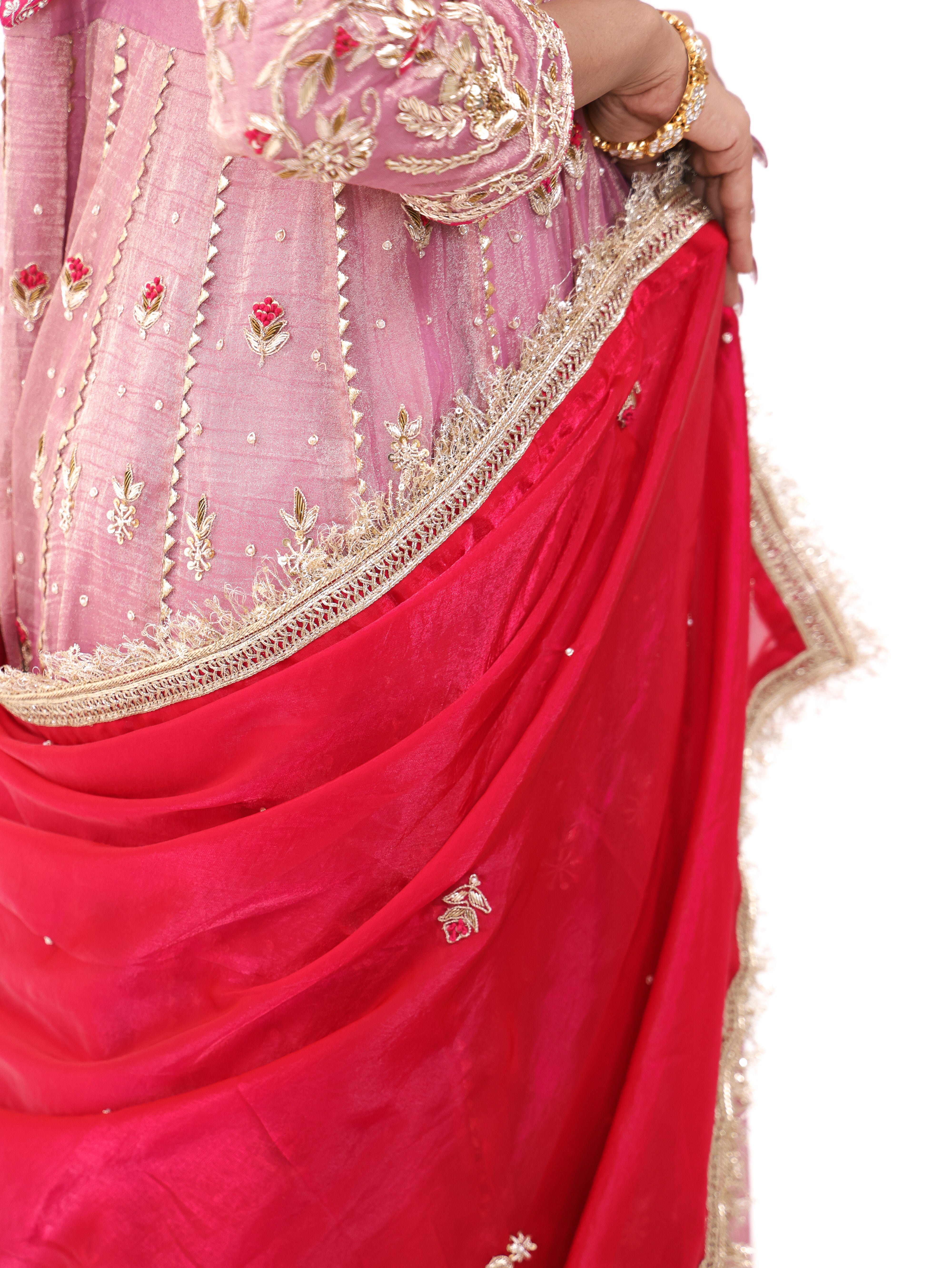 Falak Pink Tissue Anarkali