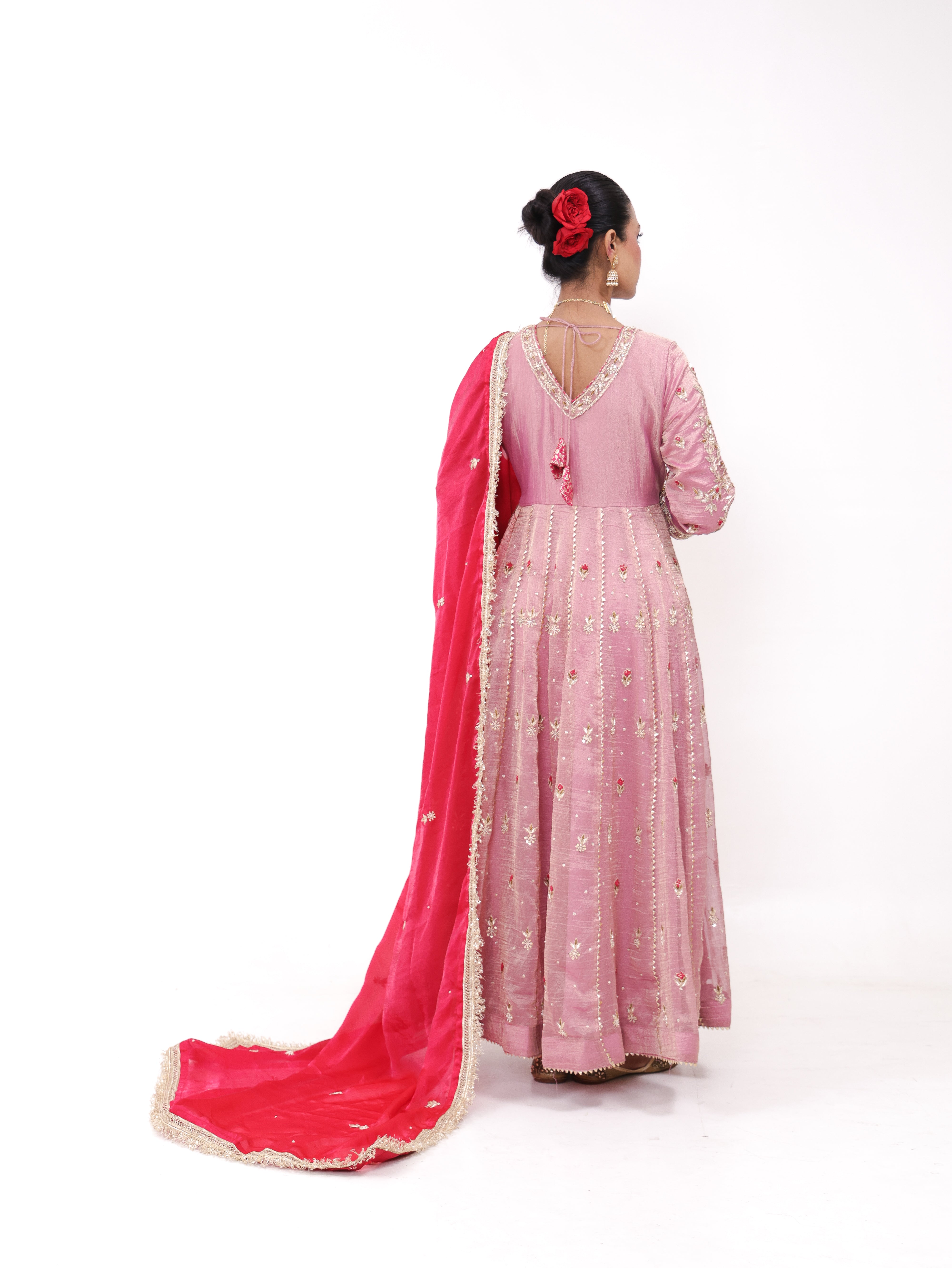 Falak Pink Tissue Anarkali