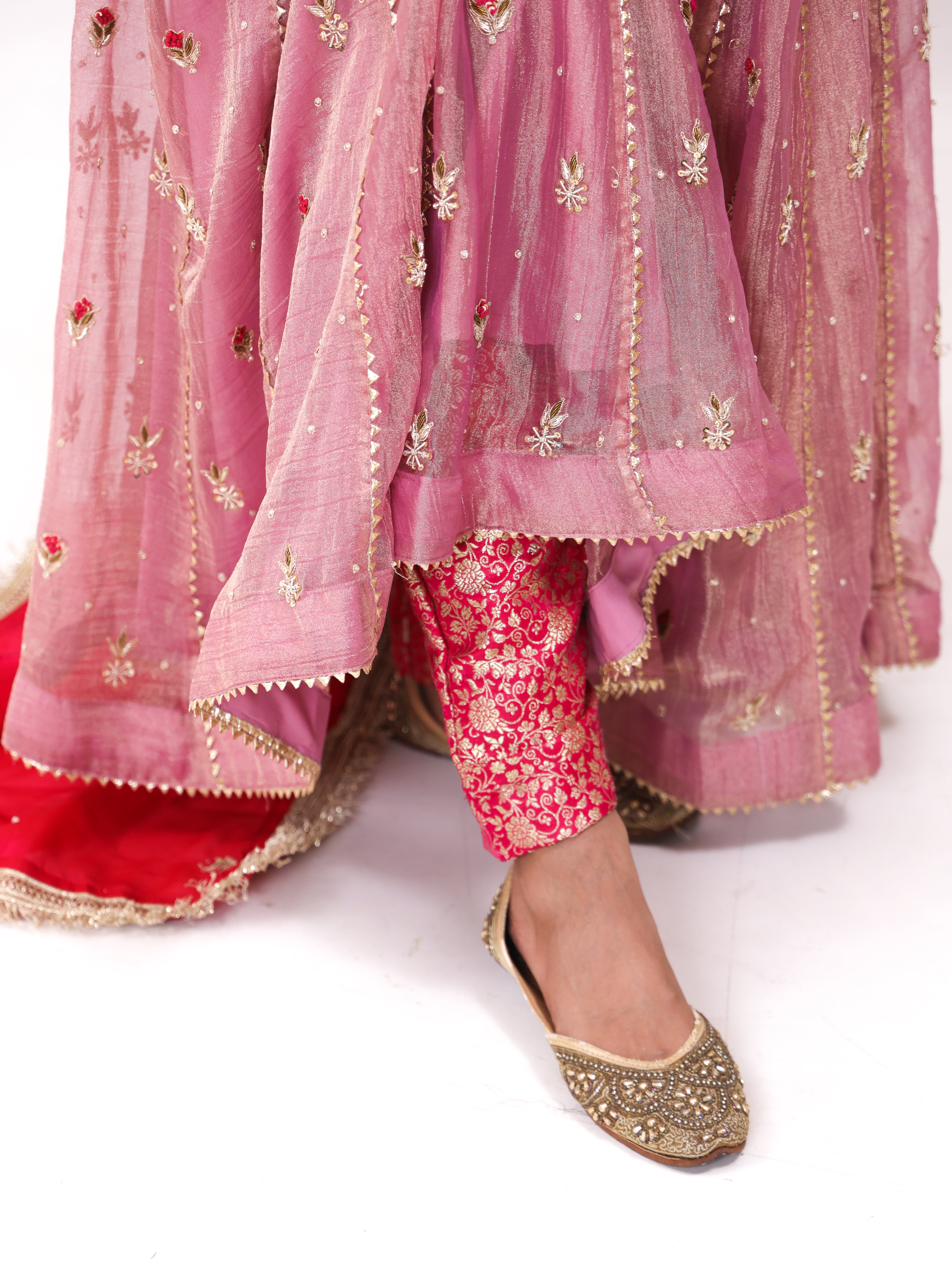 Falak Pink Tissue Anarkali