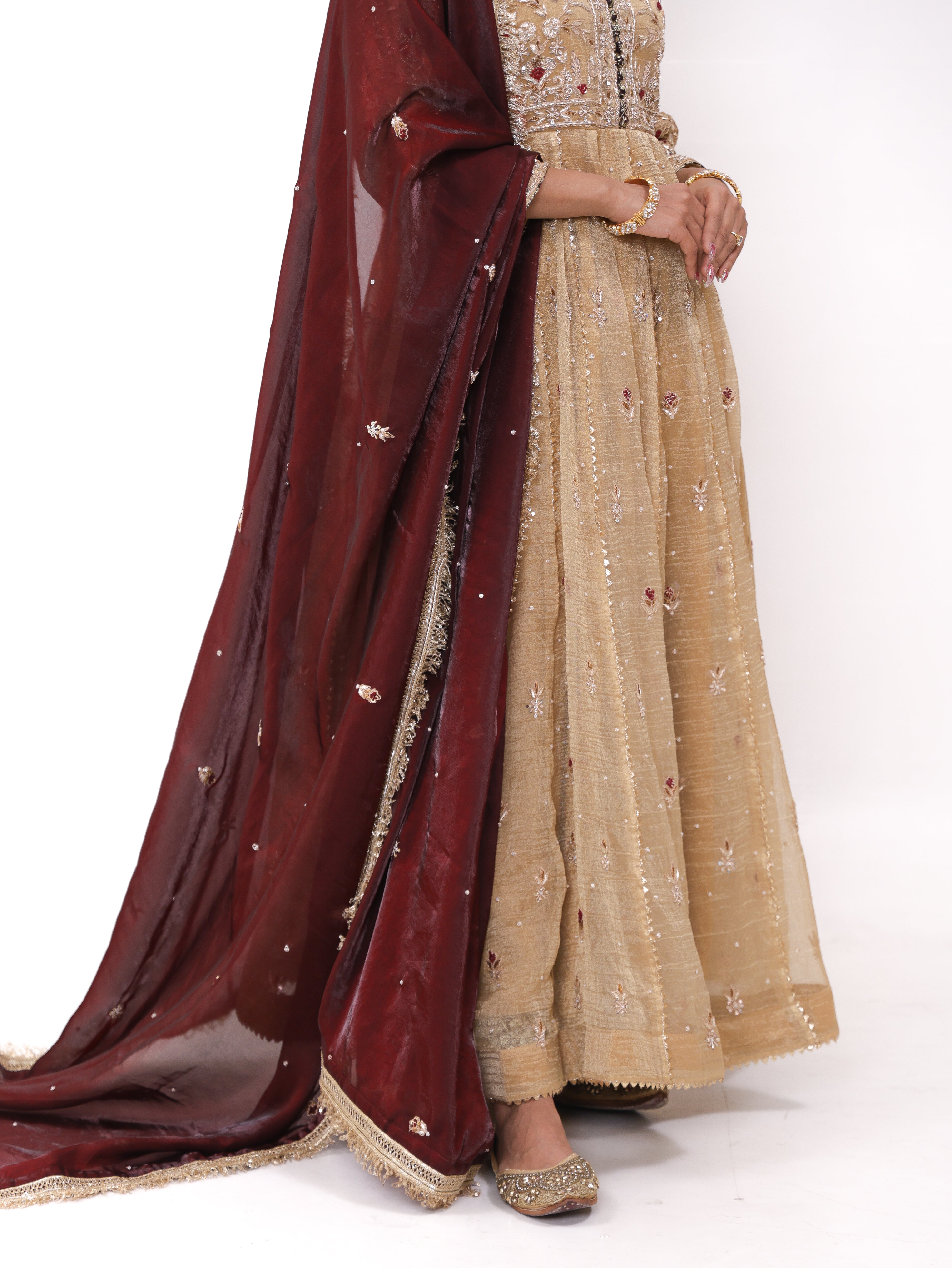 Falak Golden Tissue Anarkali