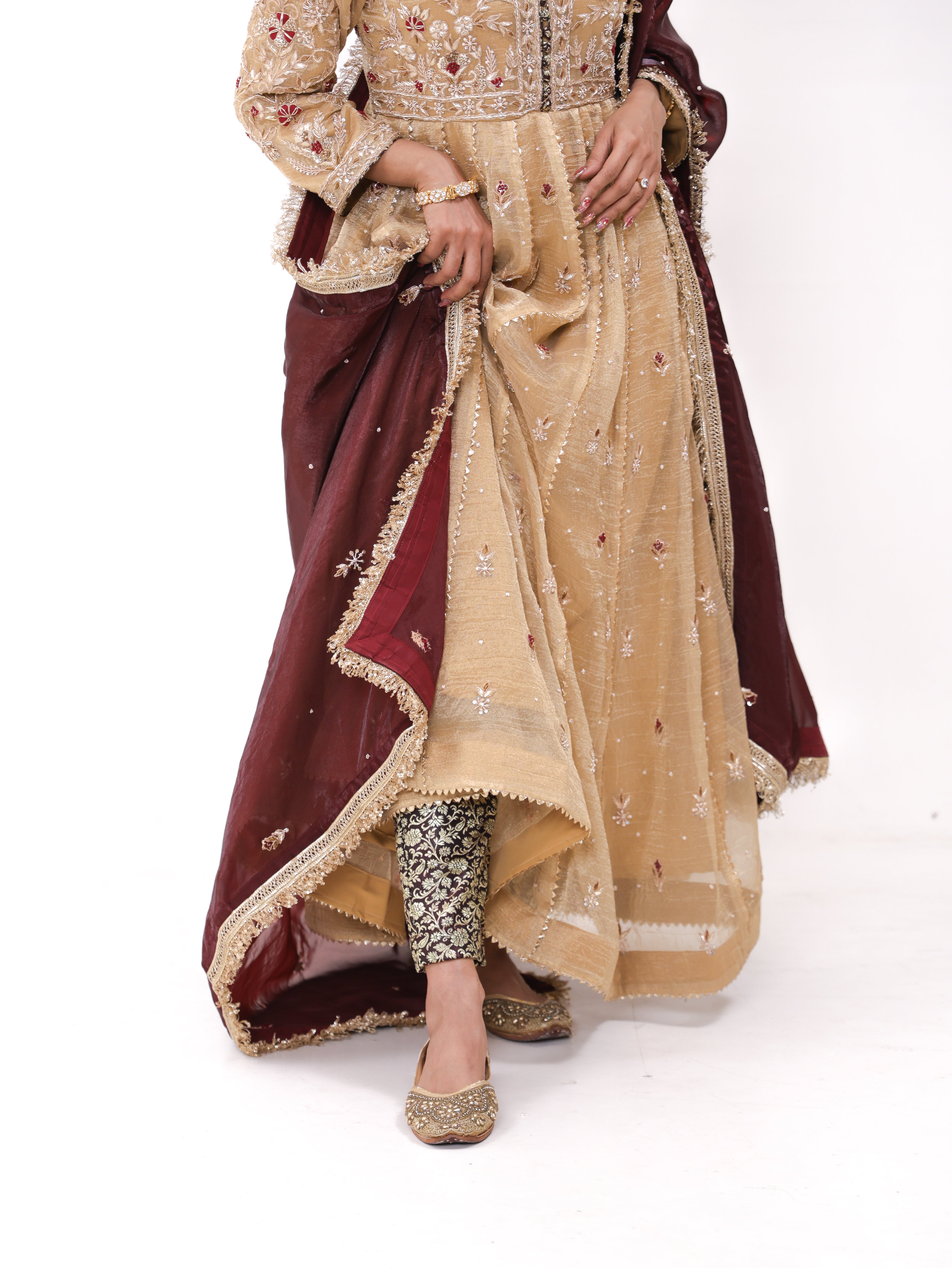 Falak Golden Tissue Anarkali