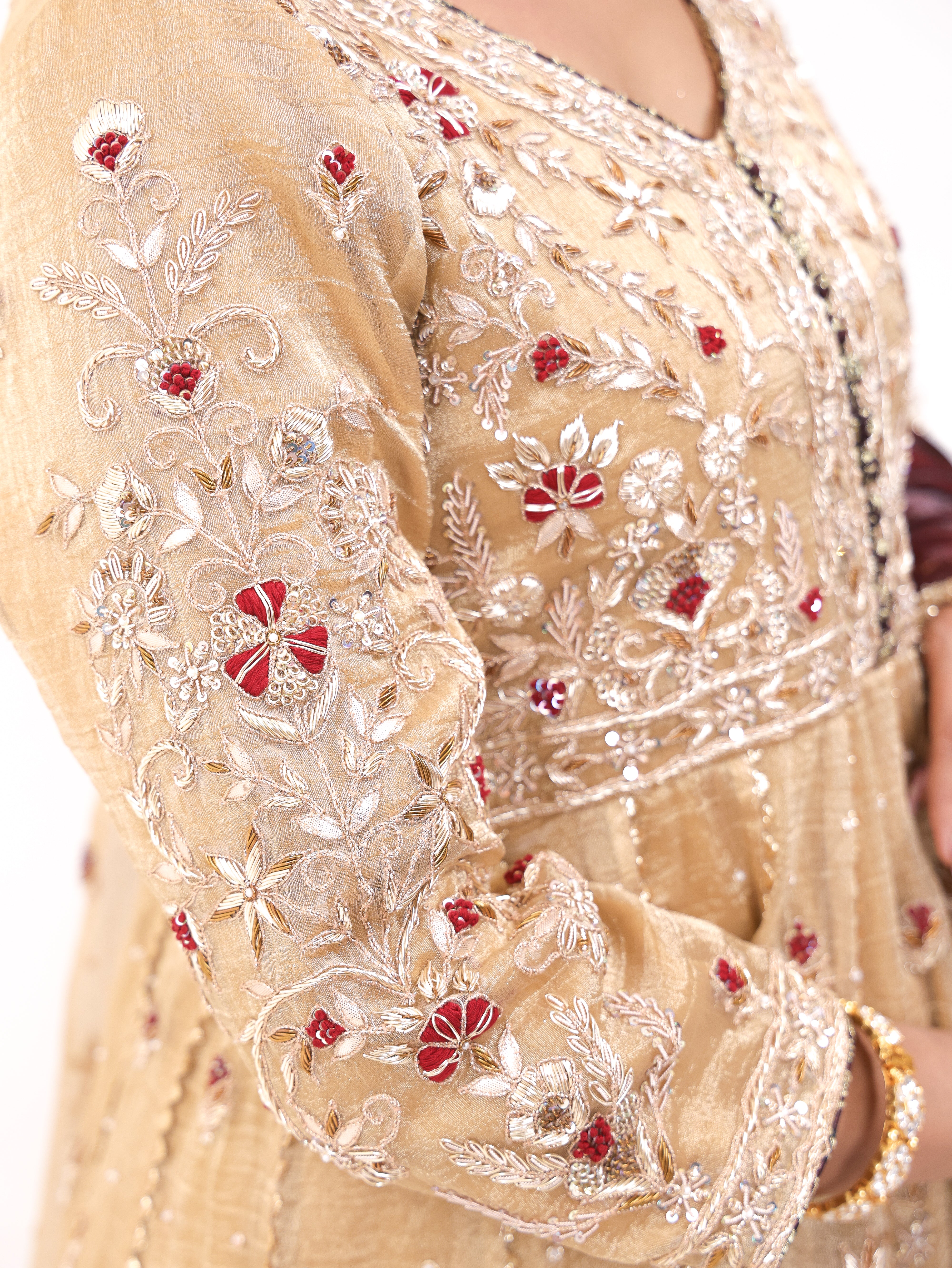 Falak Golden Tissue Anarkali