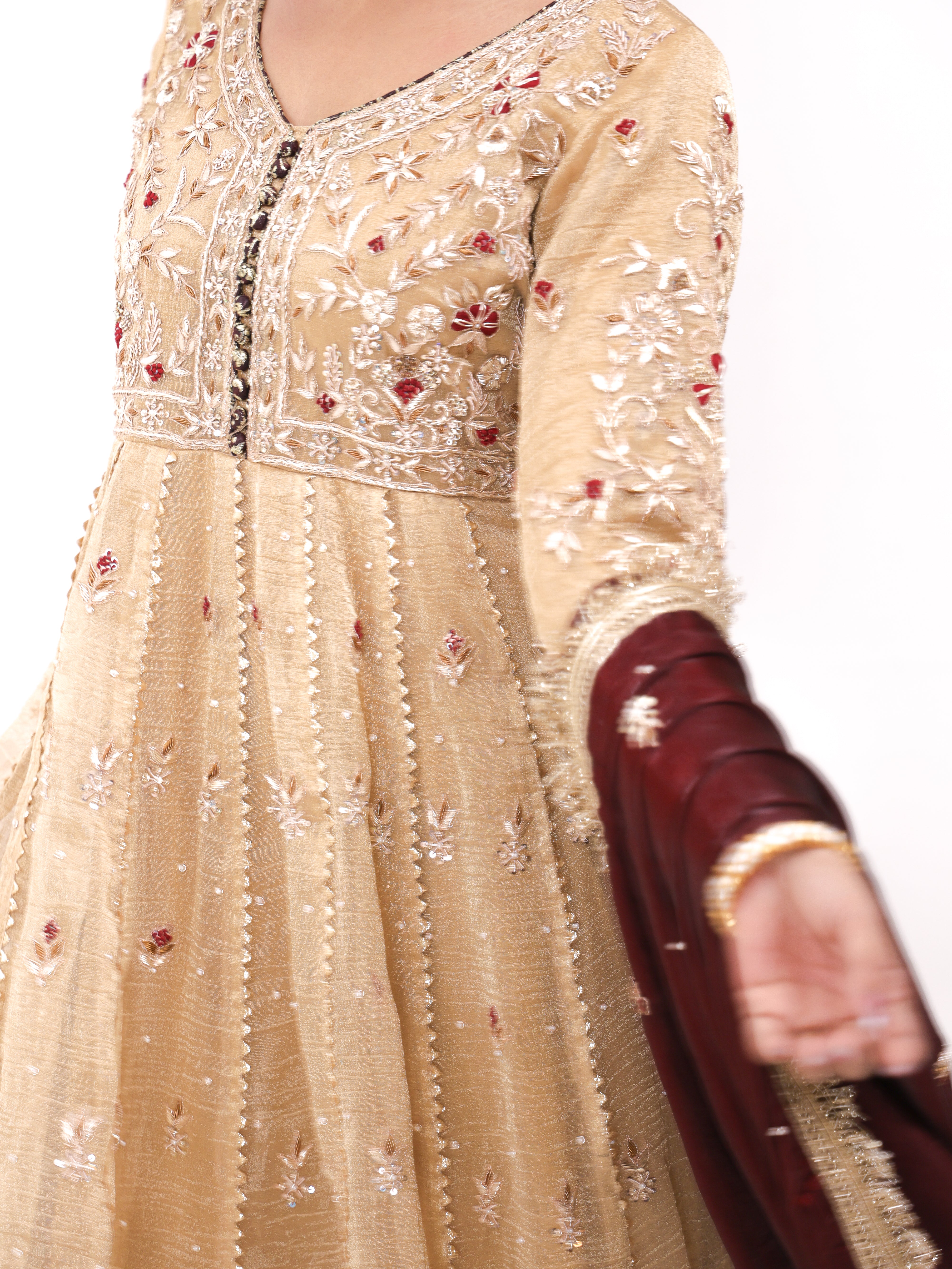 Falak Golden Tissue Anarkali