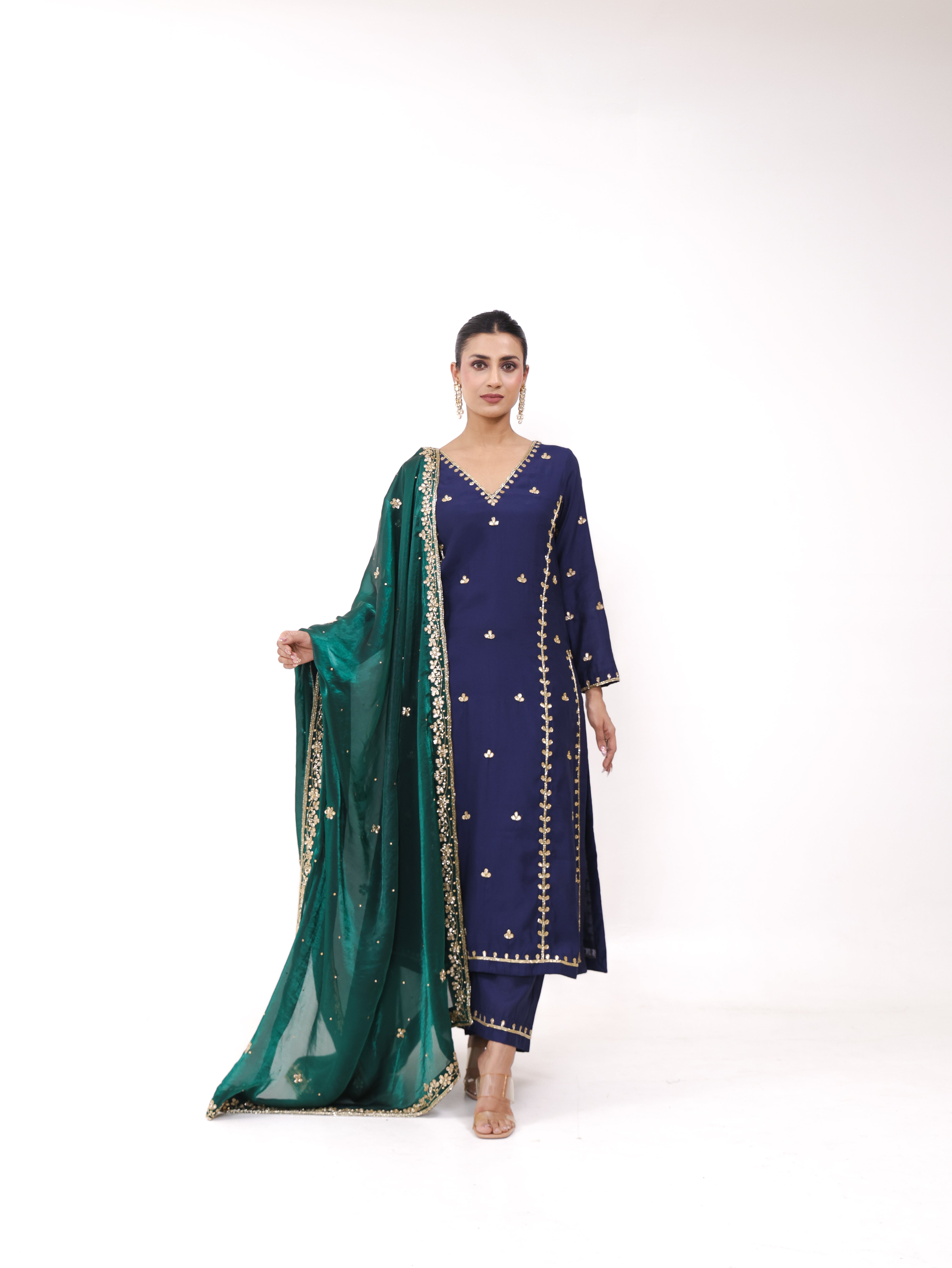 Falak Navy Blue Kurta Set